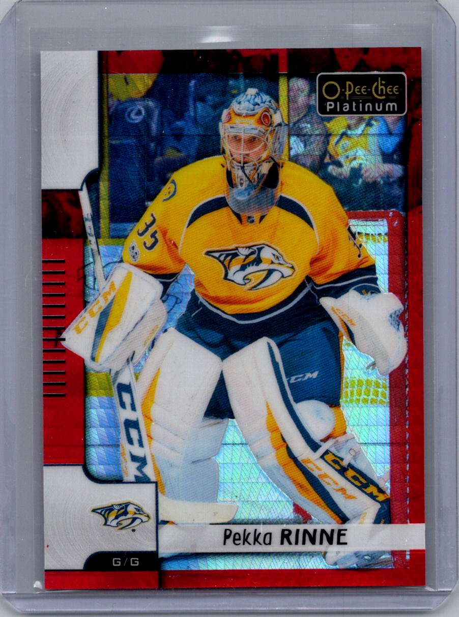 2017-18 O-Pee-Chee Platinum - Red-Prism Pekka Rinne #79 SN199 front