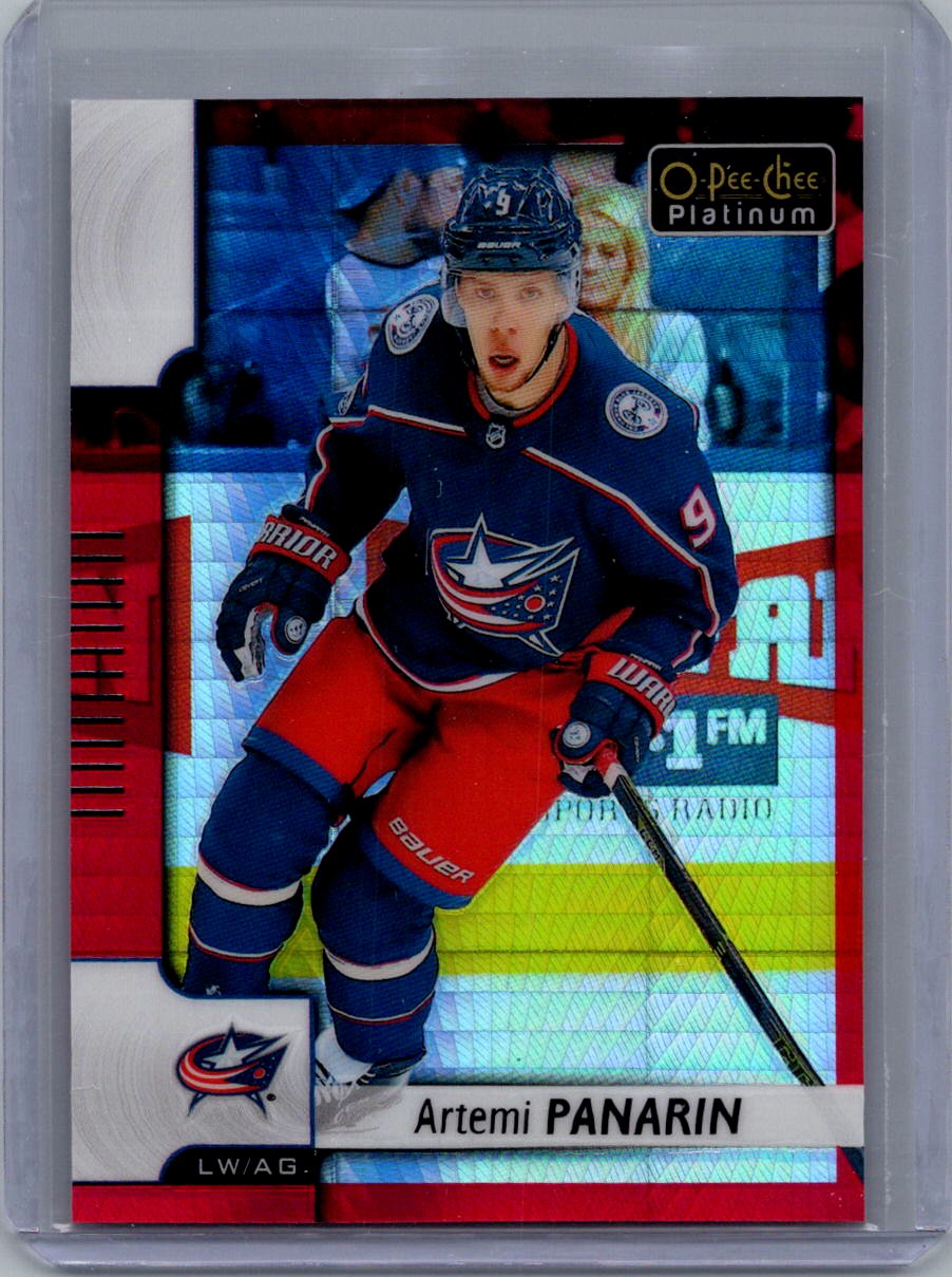 2017-18 O-Pee-Chee Platinum - Red-Prism Artemi Panarin #71 SN199 front