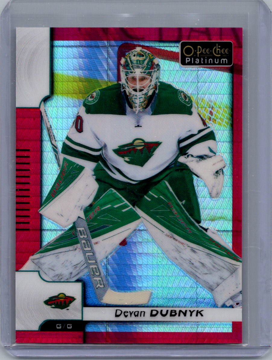 2017-18 O-Pee-Chee Platinum - Red-Prism Devan Dubnyk #139 SN199 front