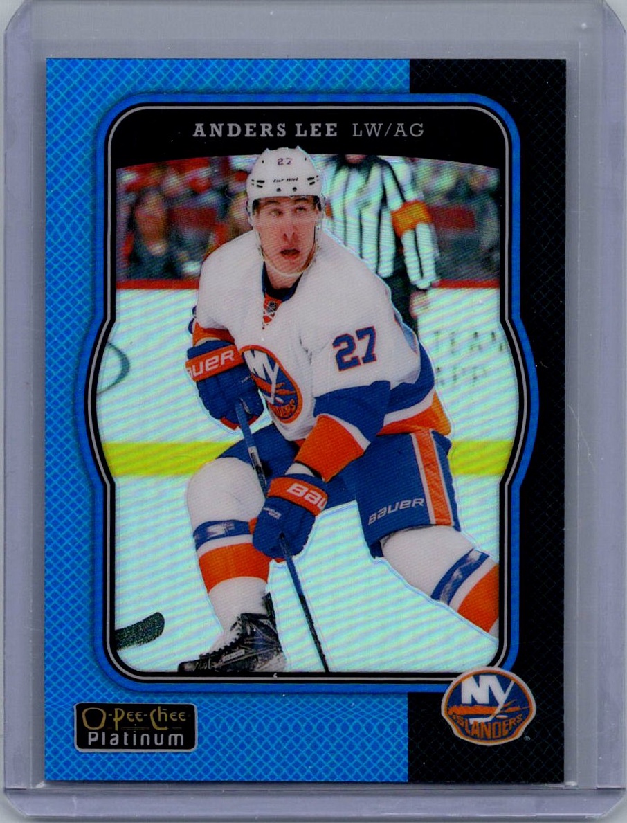 2017-18 O-Pee-Chee Platinum - Retro-Blue-Rainbow Anders Lee #R-23 SN149 front