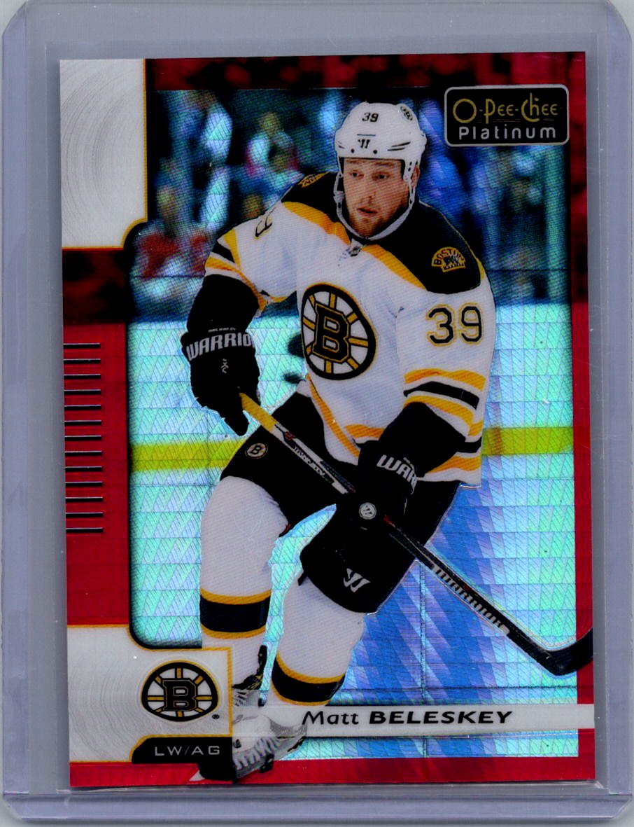 2017-18 O-Pee-Chee Platinum - Red-Prism Matt Beleskey #76 SN199 front