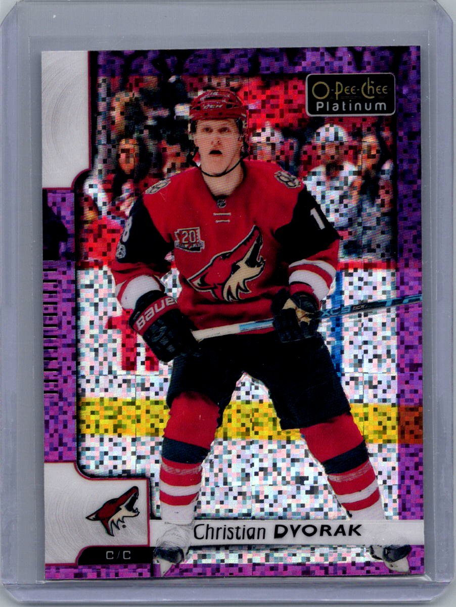 2017-18 O-Pee-Chee Platinum - Violet-Pixels Christian Dvorak #87 front