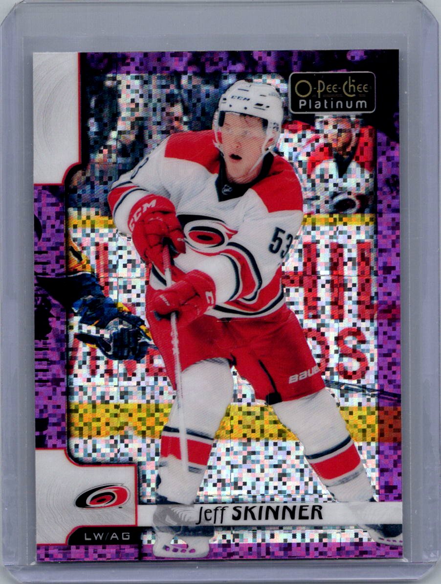 2017-18 O-Pee-Chee Platinum - Violet-Pixels Jeff Skinner #115 front