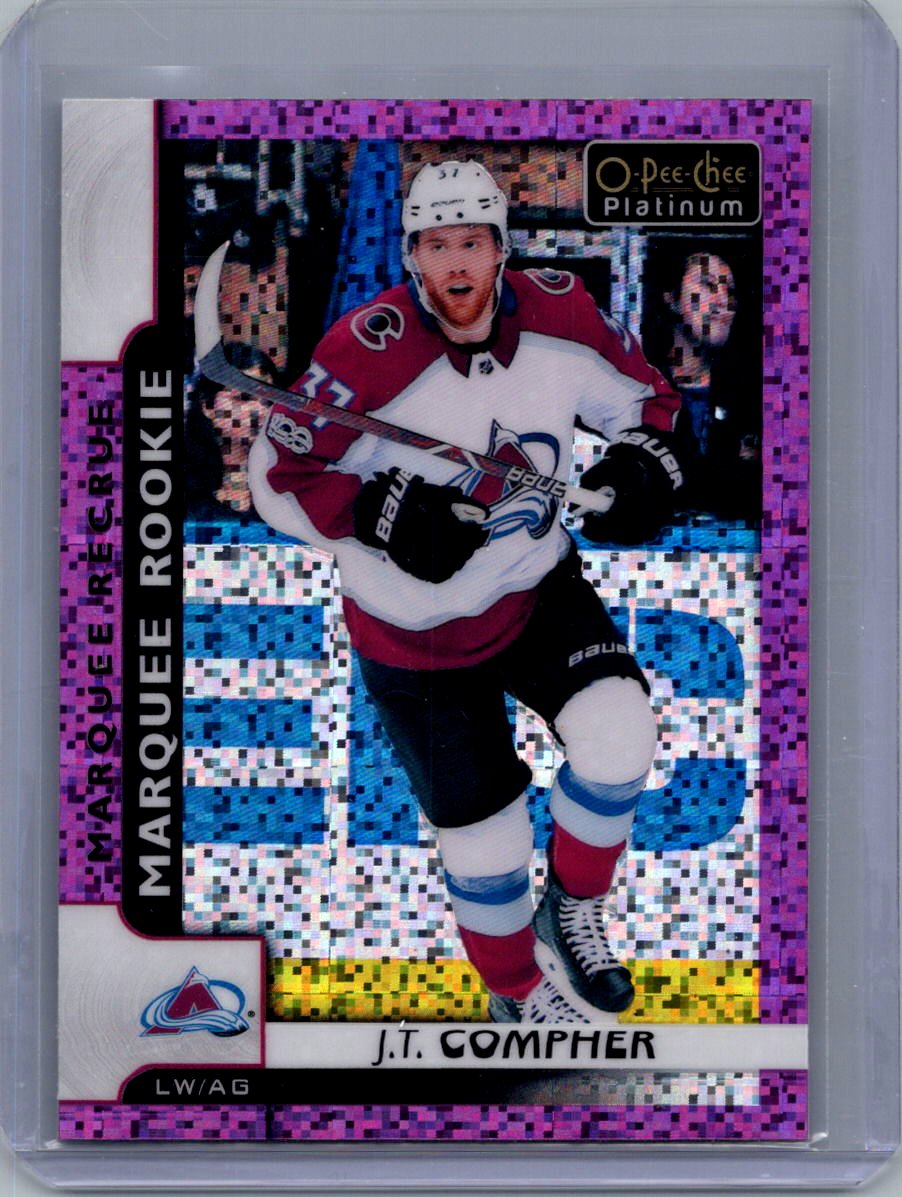 2017-18 O-Pee-Chee Platinum - Violet-Pixels J.T. Compher #179 front