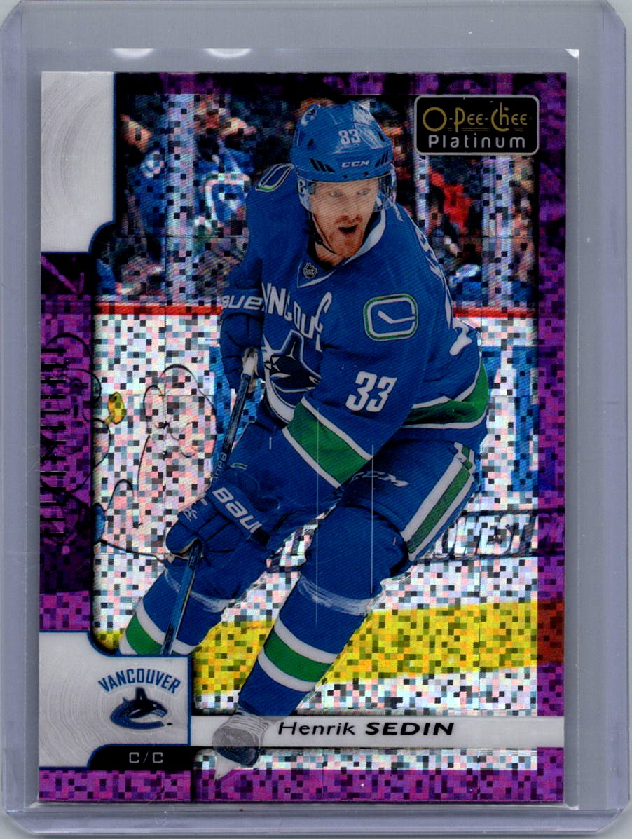 2017-18 O-Pee-Chee Platinum - Violet-Pixels Henrik Sedin #13 front
