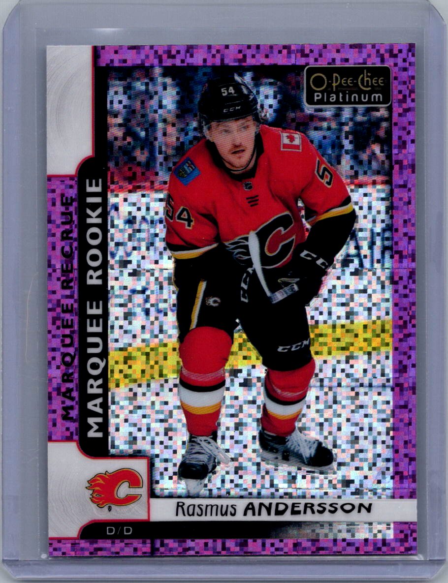 2017-18 O-Pee-Chee Platinum - Violet-Pixels Rasmus Andersson #166 front