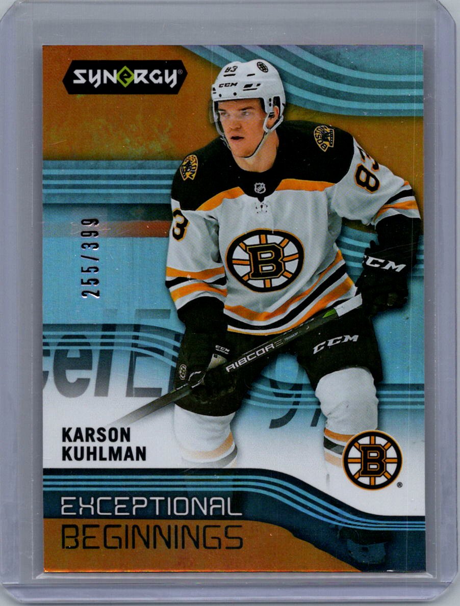 2019-20 Upper Deck Synergy: Exceptional Beginnings Orange Karson Kuhlman #EB-19 SN399 front