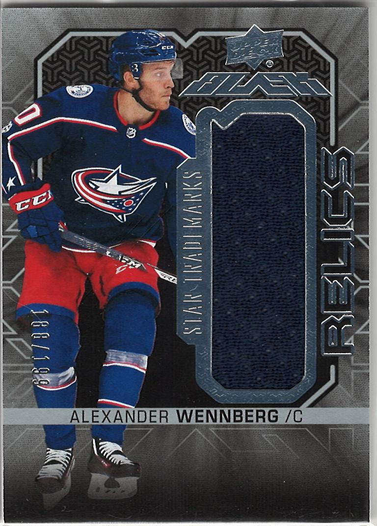 2017-18 SPx - UD Black Star Trademarks Alexander Wennberg #ST-AW MEM, SN199 front