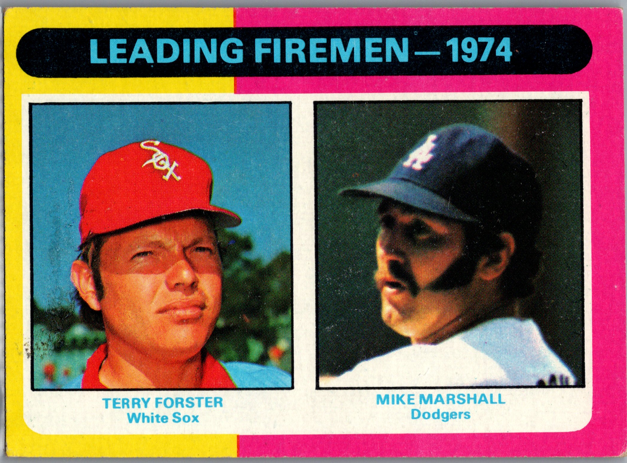 1975 Topps 1974 Leading Firemen (Terry Forster / Mike Marshall) #313 front