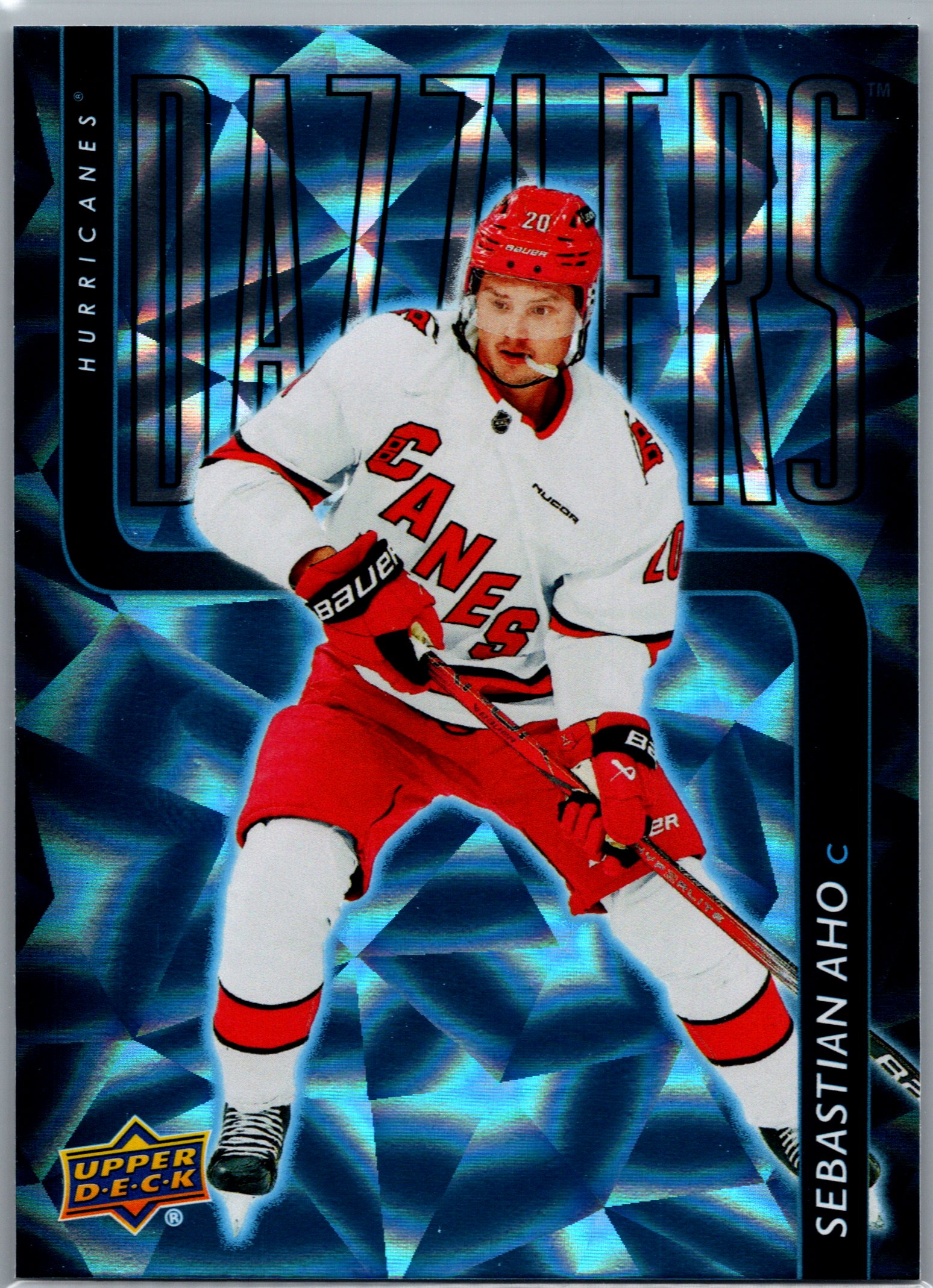 2025-26 Upper Deck - Dazzlers Blue Sebastian Aho #DZ-28 front