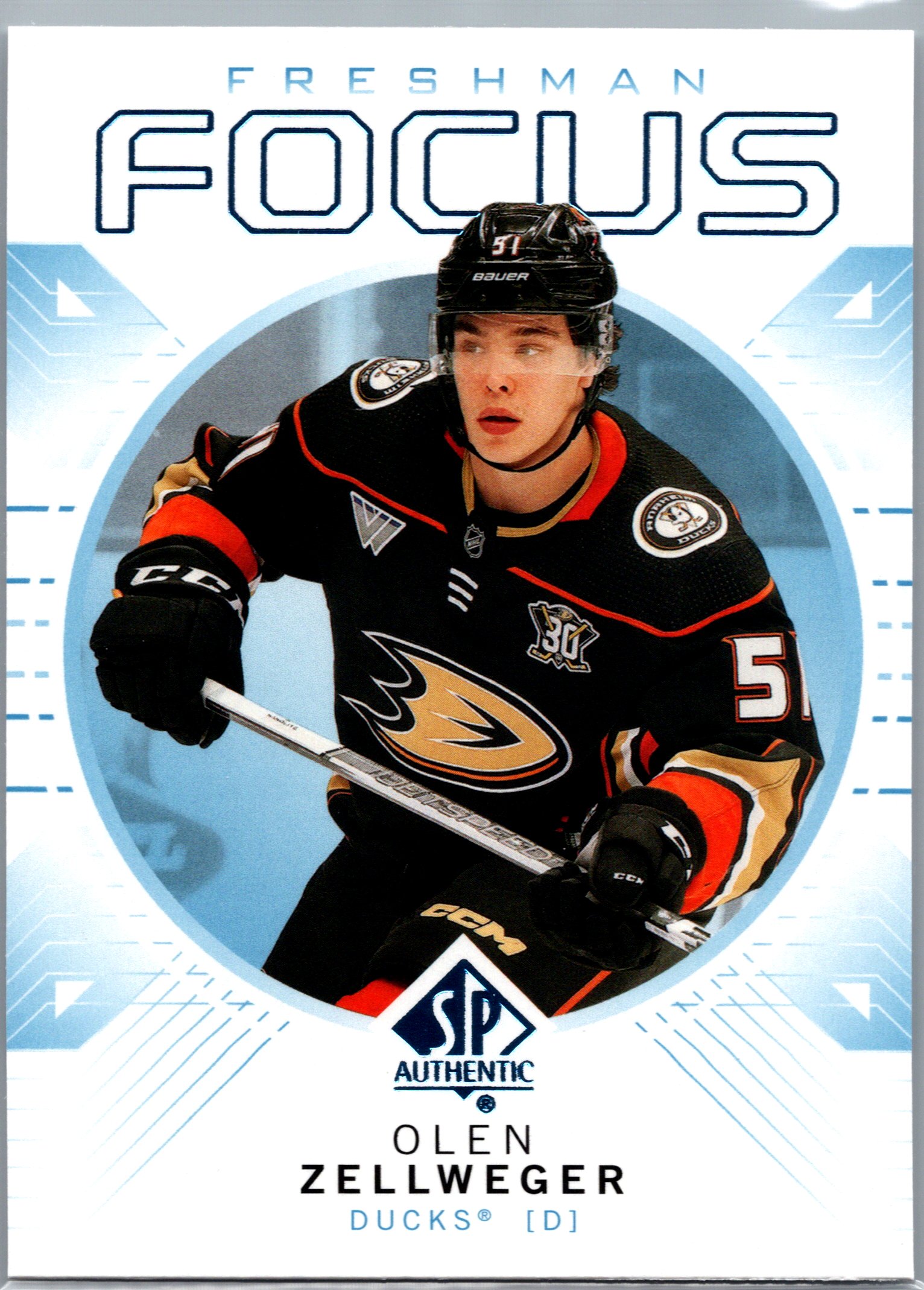 2024-25 SP Authentic - Freshman Focus Blue Olen Zellweger #FF-47 front