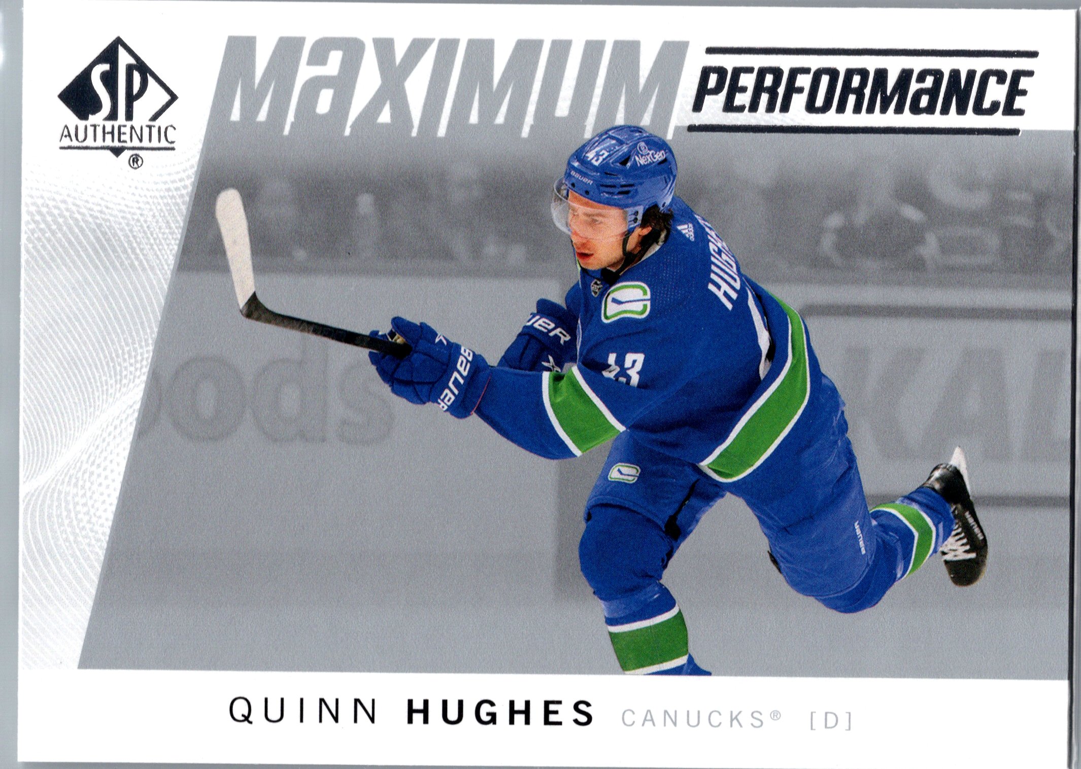 2024-25 SP Authentic - Maximum Performance Quinn Hughes #MP-4 front