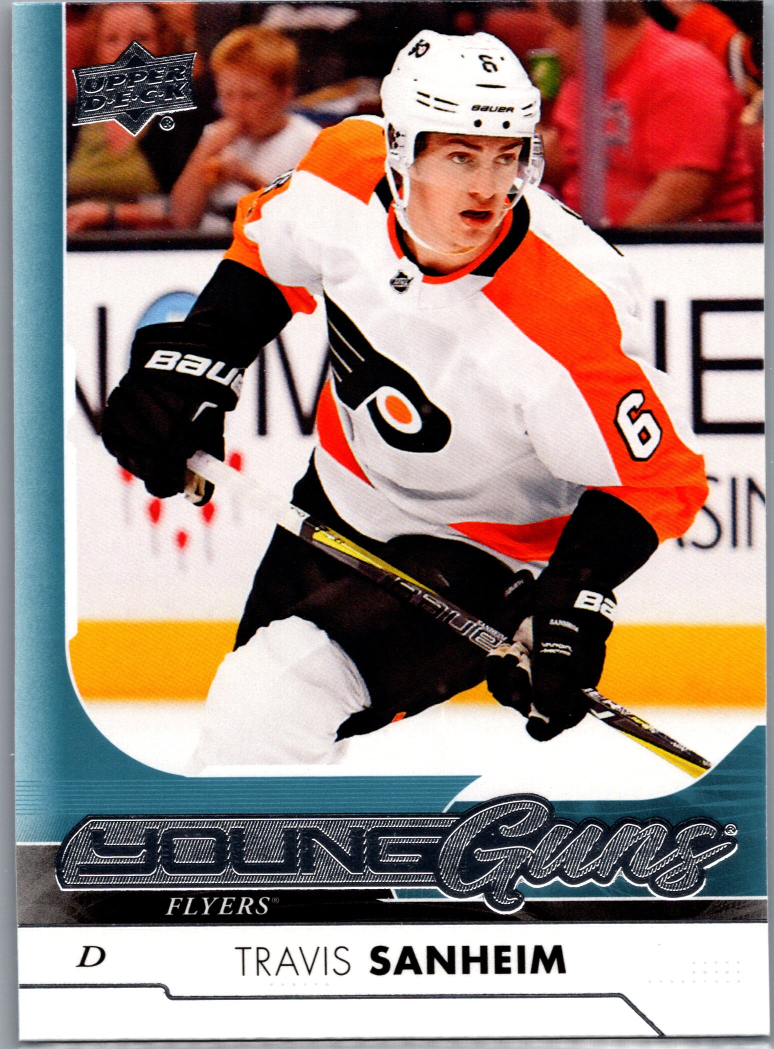 2017-18 Upper Deck Travis Sanheim #214 RC front