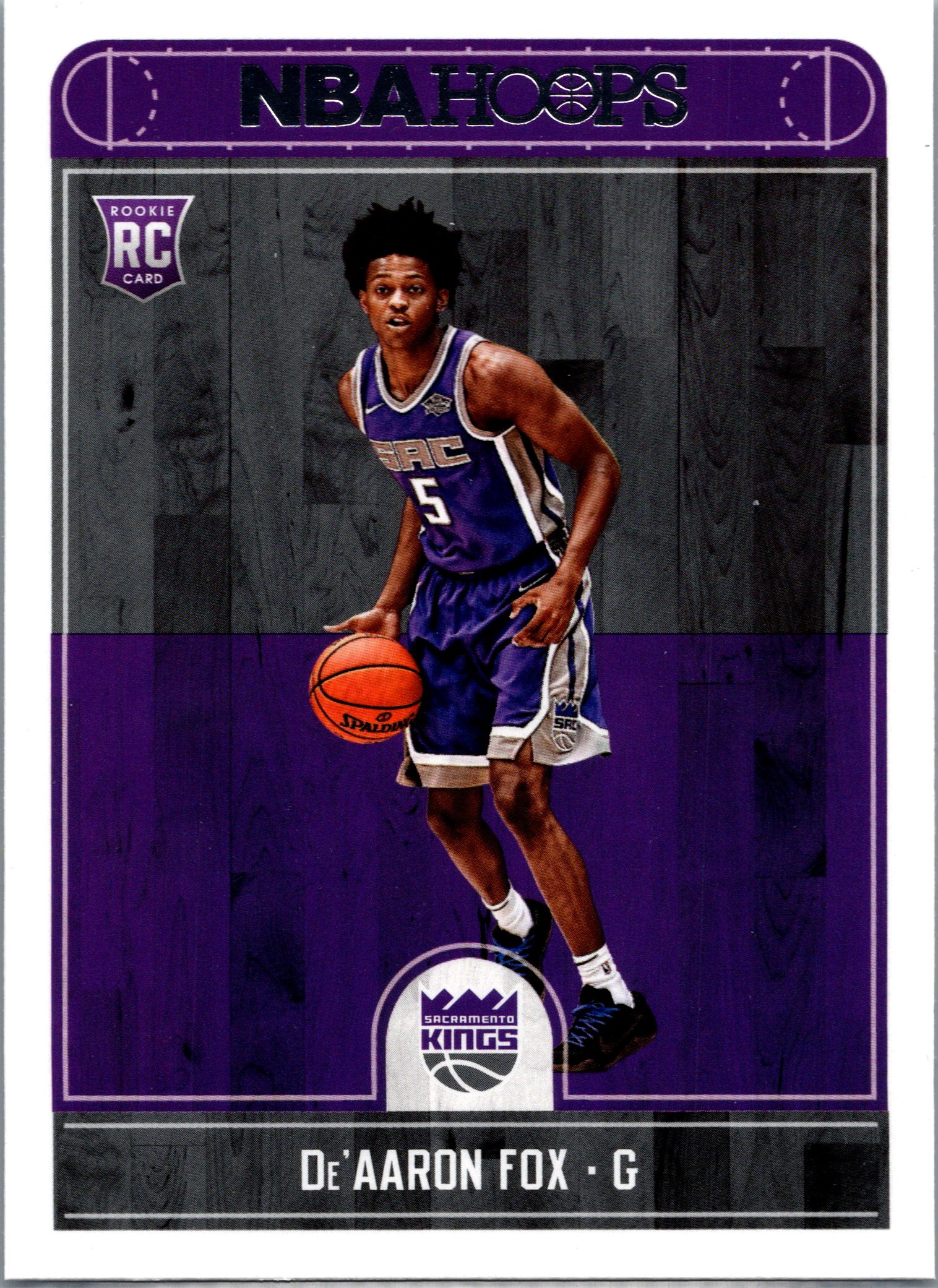 2017-18 Hoops De'Aaron Fox #255 RC front
