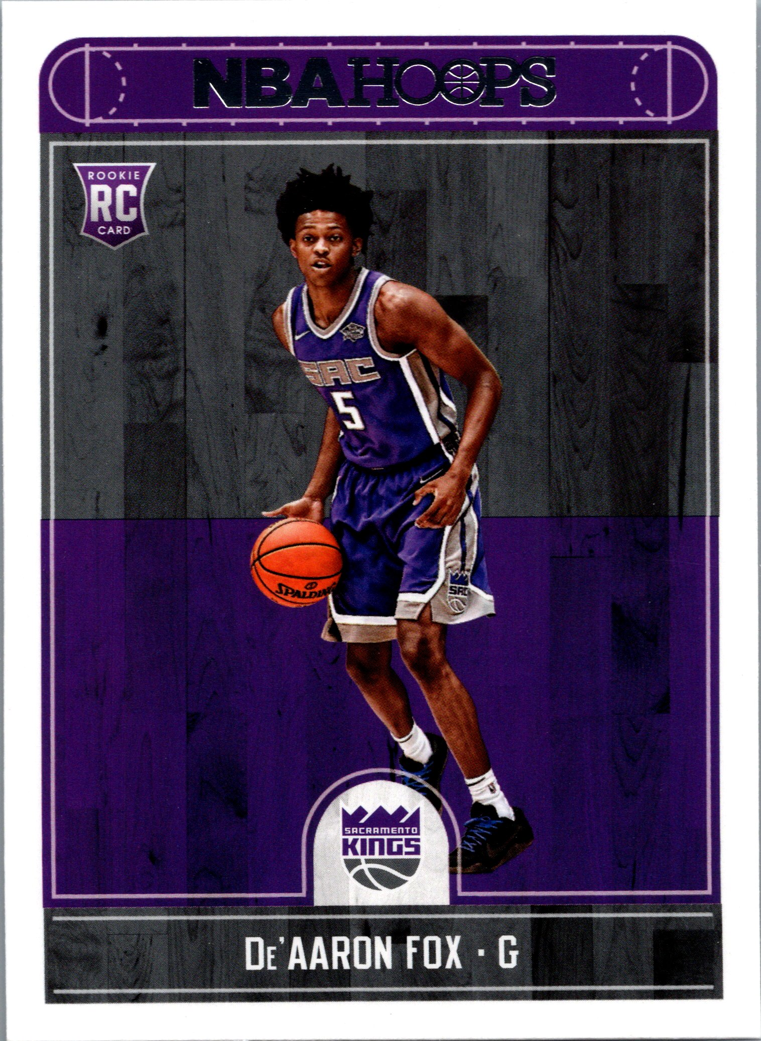 2017-18 Hoops De'Aaron Fox #255 RC front