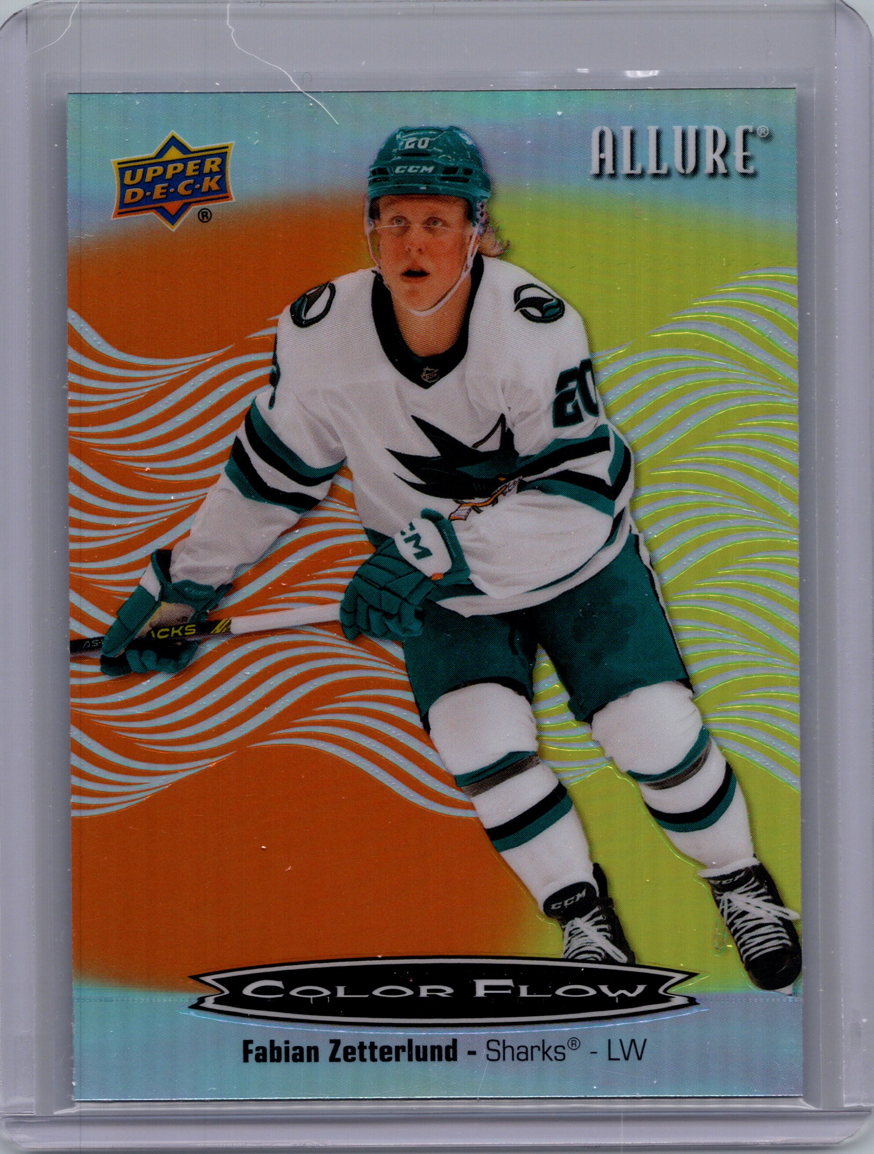 2024-25 Upper Deck Allure - Color Flow Orange-Yellow Fabian Zetterlund #CFL-21 front