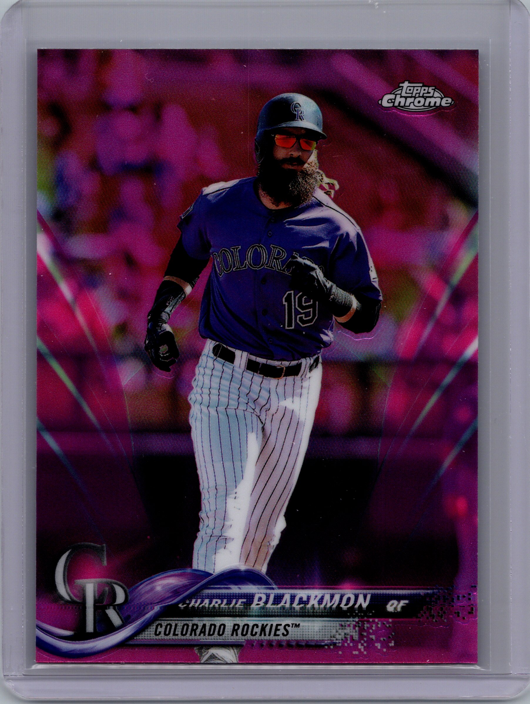 2018 Topps Chrome - Pink Refractor Charlie Blackmon #194 front