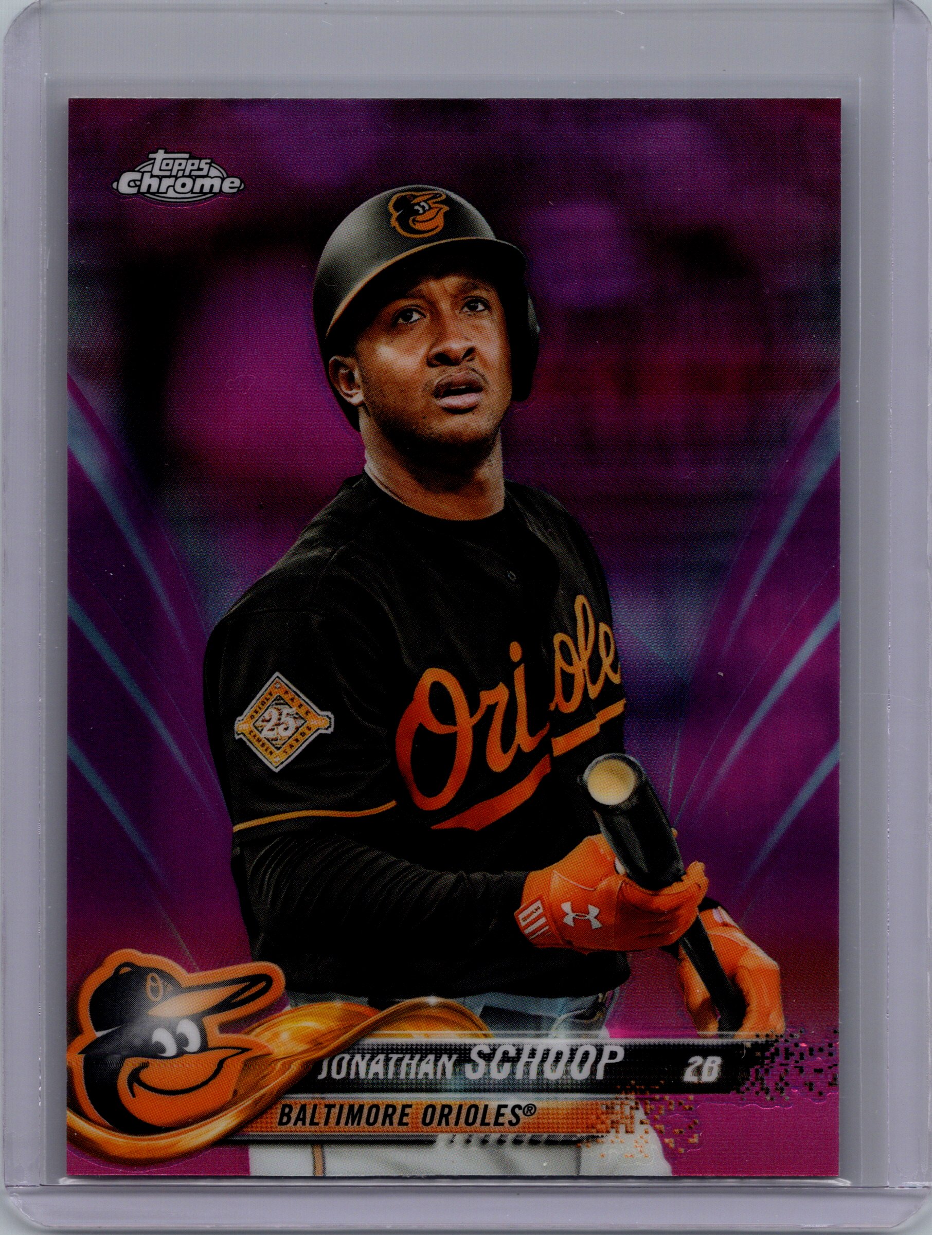 2018 Topps Chrome - Pink Refractor Jonathan Schoop #98 front
