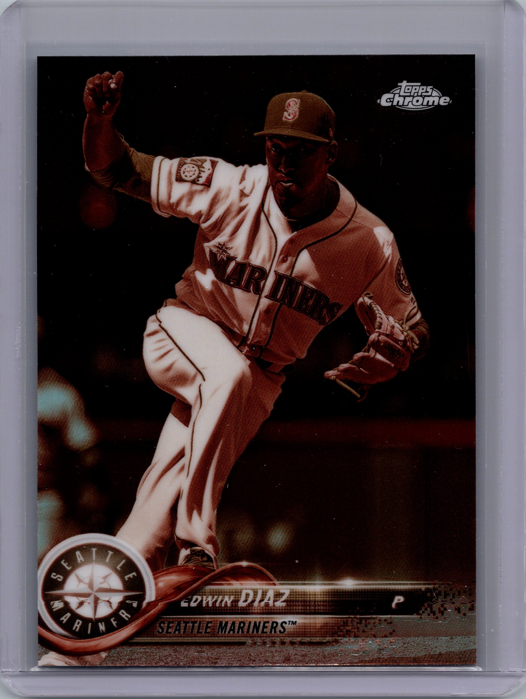 2018 Topps Chrome - Sepia Refractor Edwin Diaz #155 front