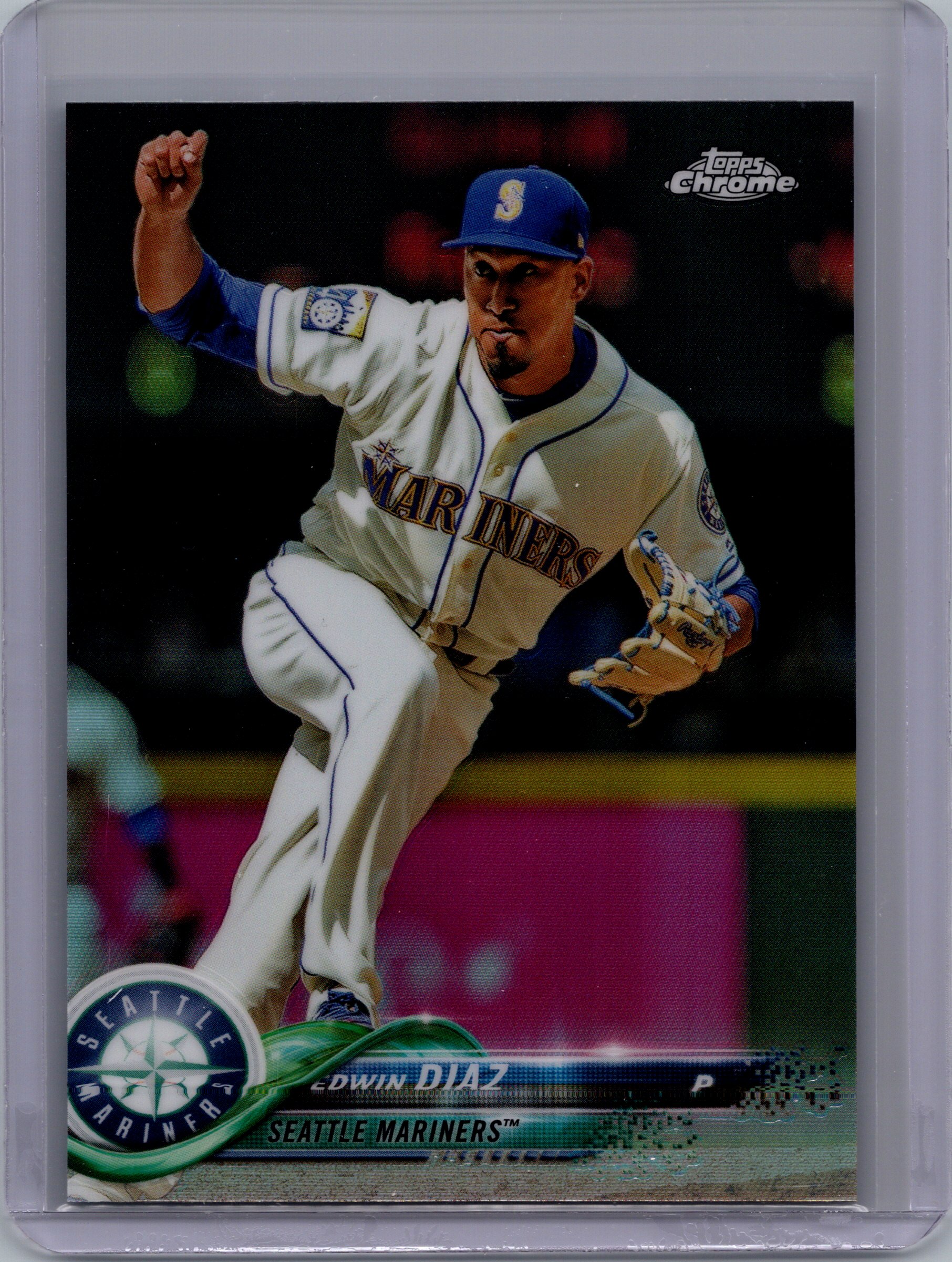 2018 Topps Chrome - Refractor Edwin Diaz #155 front