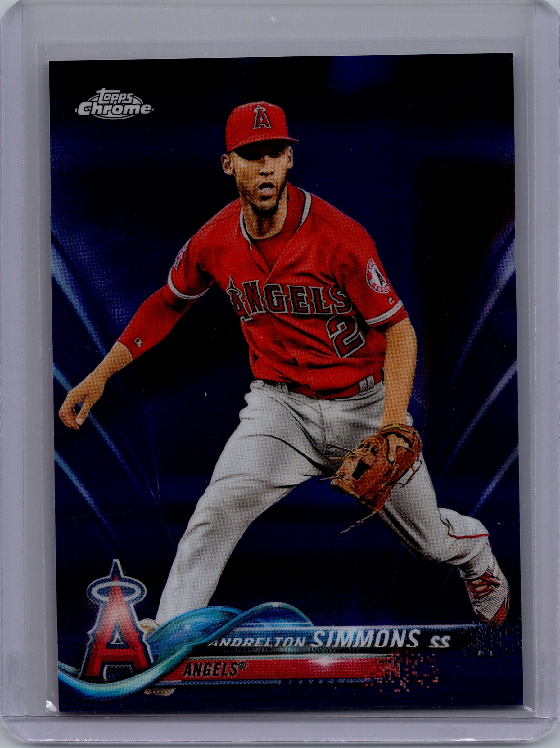 2018 Topps Chrome - Purple Refractor Andrelton Simmons #97 SN299 front