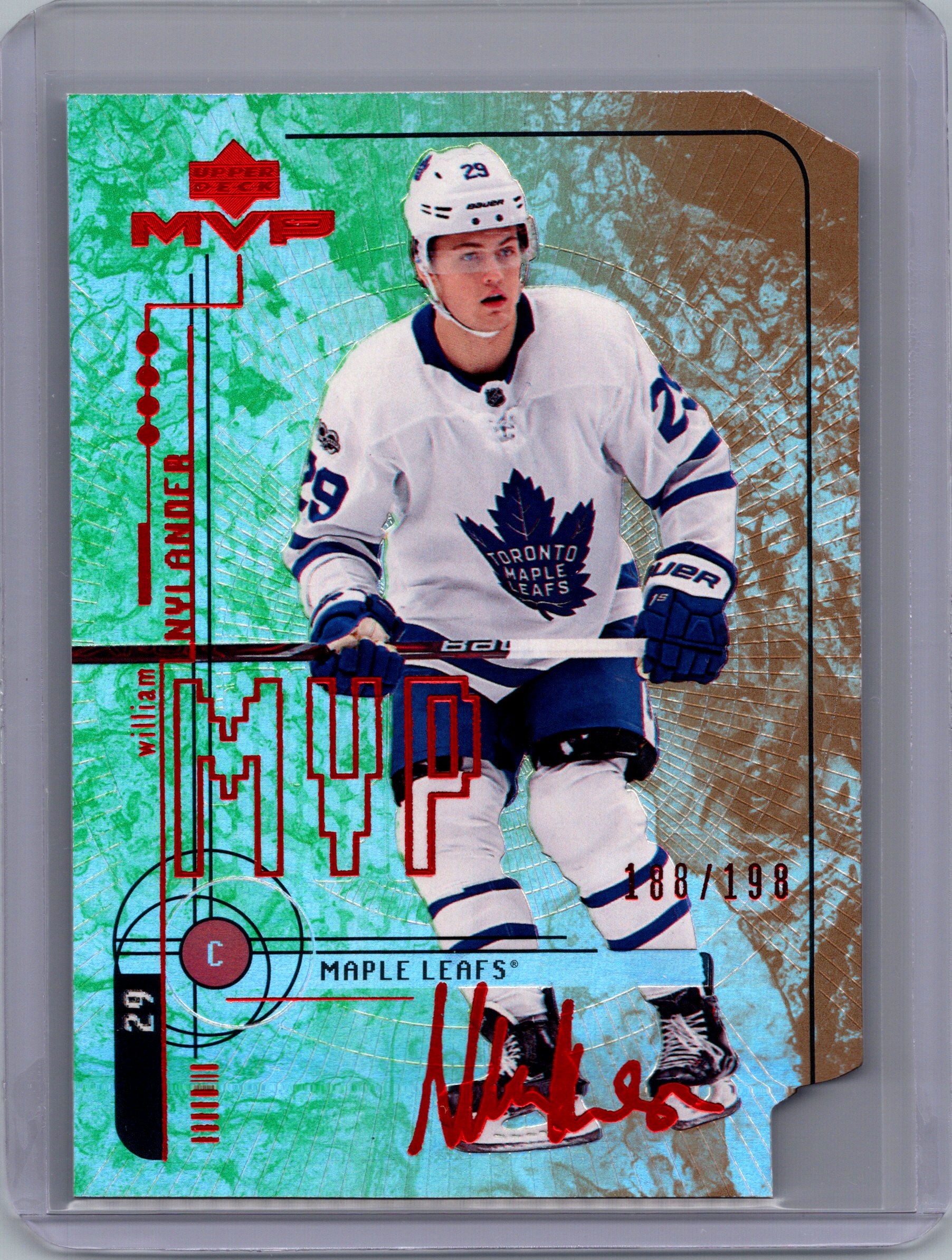 2018-19 Upper Deck MVP: 20th Anniversary Colors & Contours William Nylander #16 SN198 front