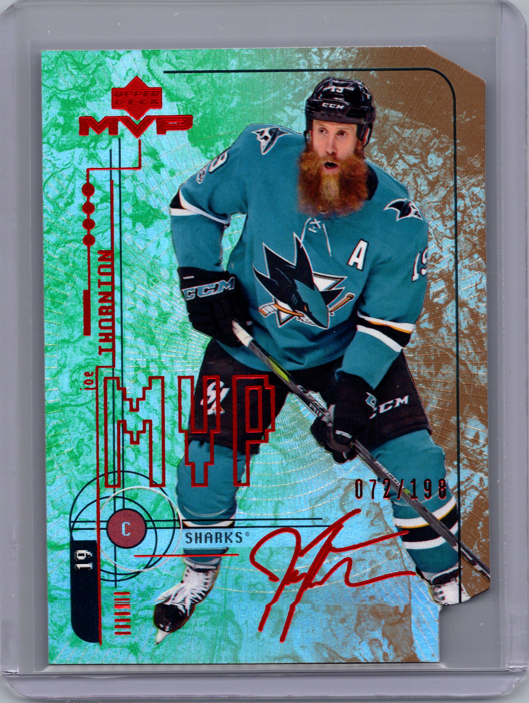 2018-19 Upper Deck MVP: 20th Anniversary Colors & Contours Joe Thornton #53 SN198 front