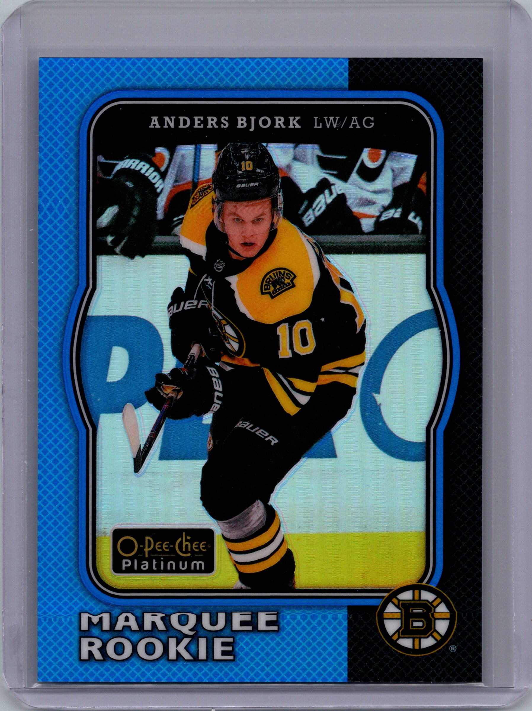 2017-18 O-Pee-Chee Platinum - Retro-Blue-Rainbow Anders Bjork #R-72 SN149 front