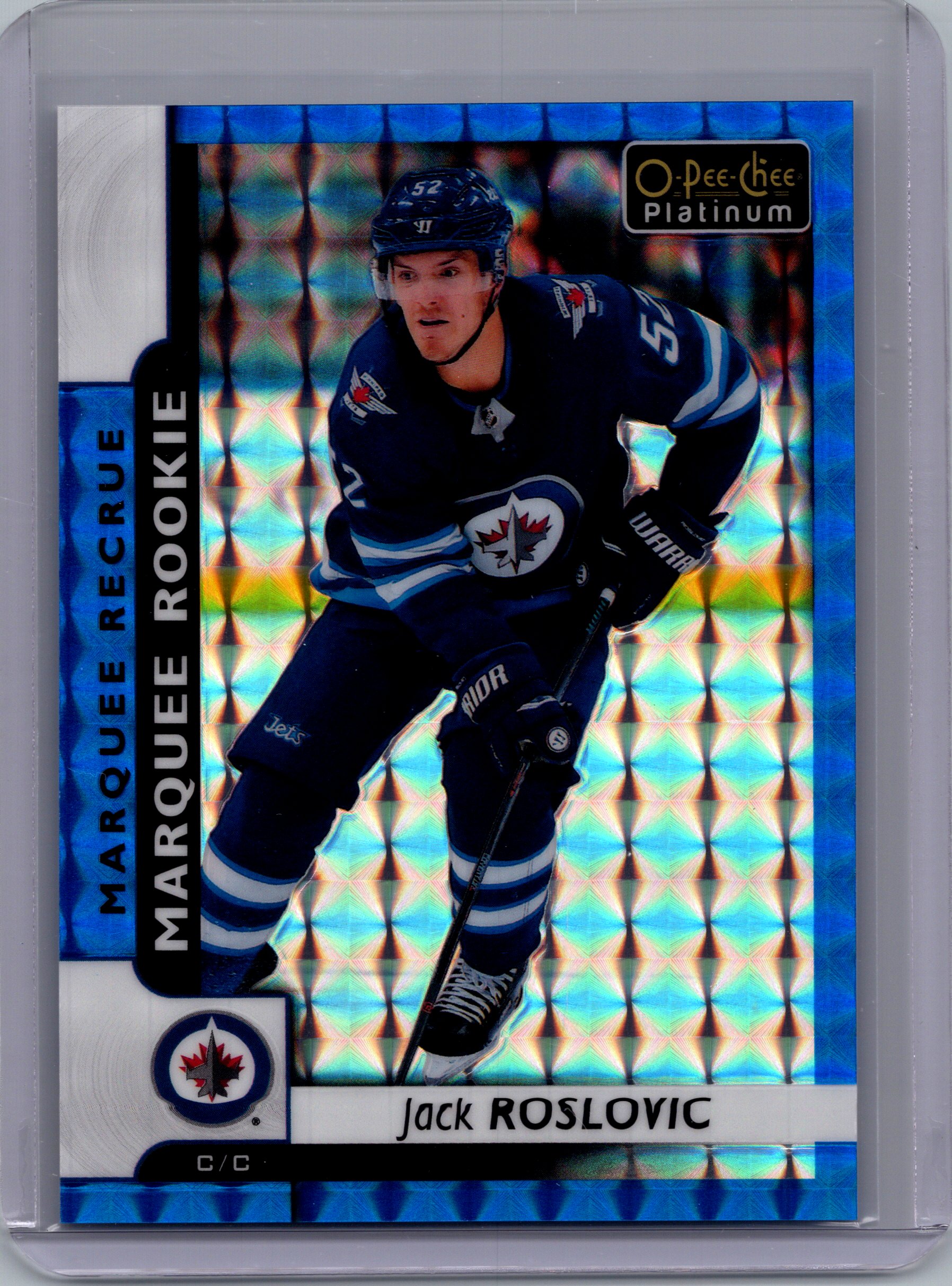 2017-18 O-Pee-Chee Platinum - Royal-Blue-Cubes Jack Roslovic #161 SN99 front