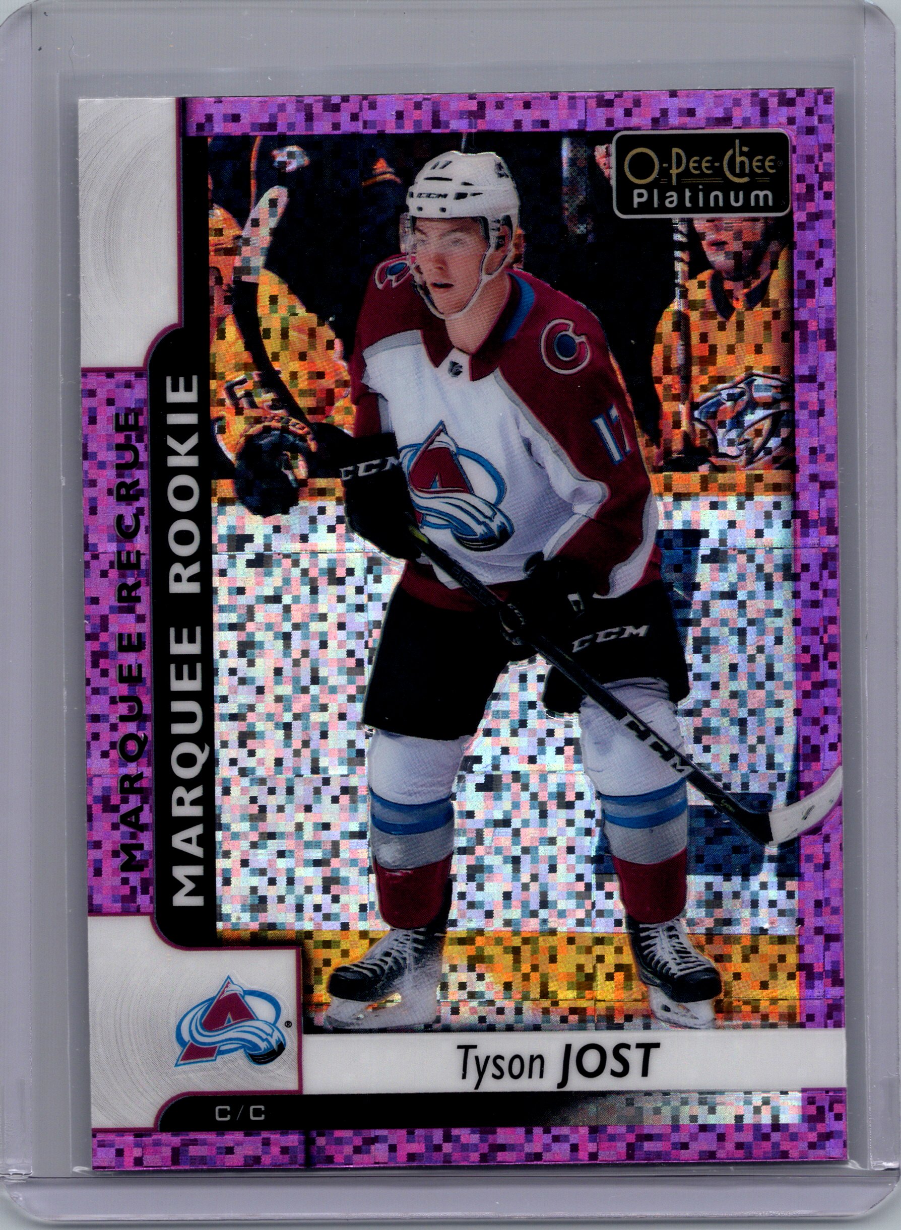 2017-18 O-Pee-Chee Platinum - Violet-Pixels Tyson Jost #195 front