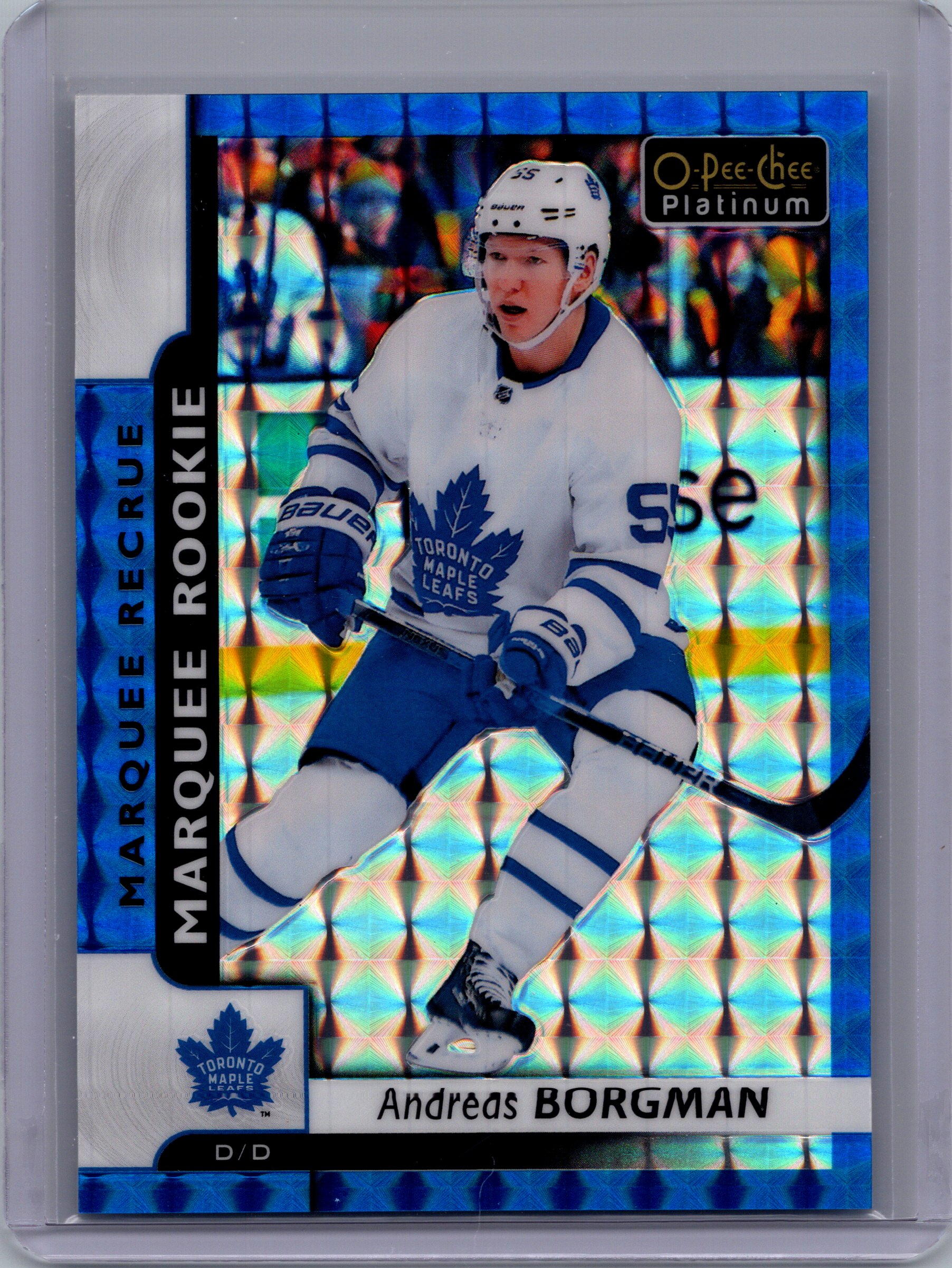 2017-18 O-Pee-Chee Platinum - Royal-Blue-Cubes Andreas Borgman #183 SN99 front