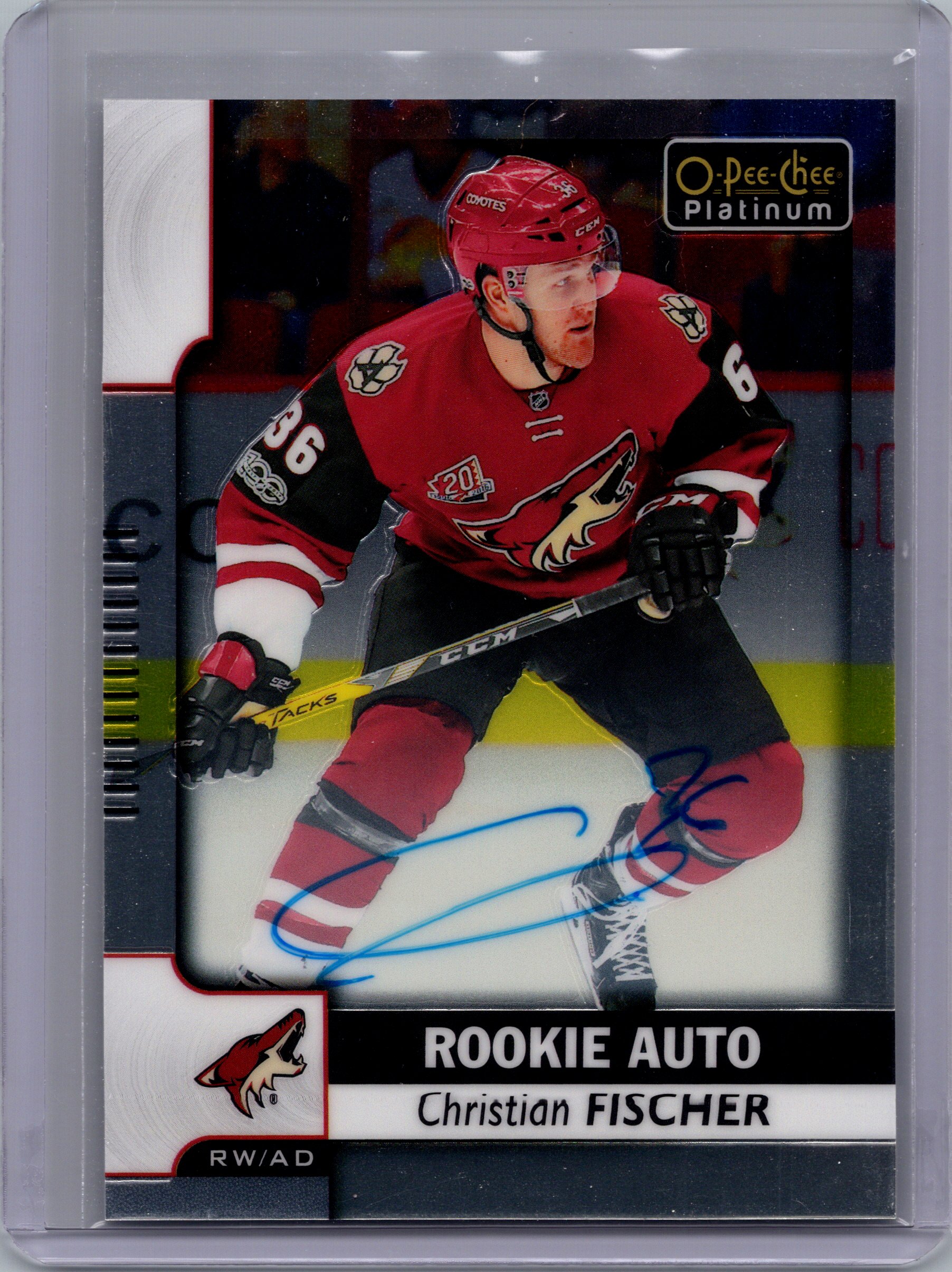 2017-18 O-Pee-Chee Platinum - Rookie-Autographs Christian Fischer #R-CF AU front
