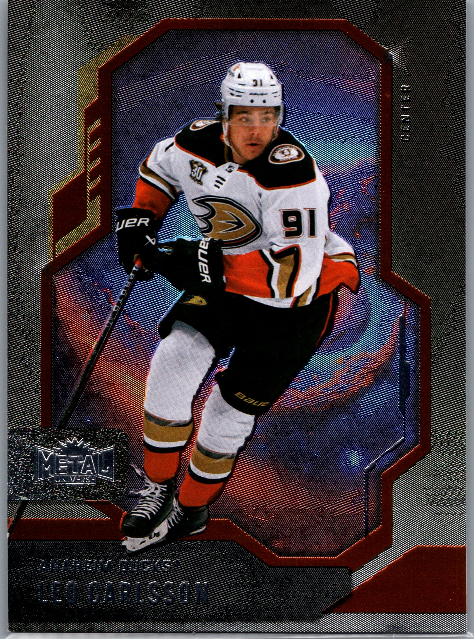 2024-25 SkyBox Metal Universe Leo Carlsson #85 front