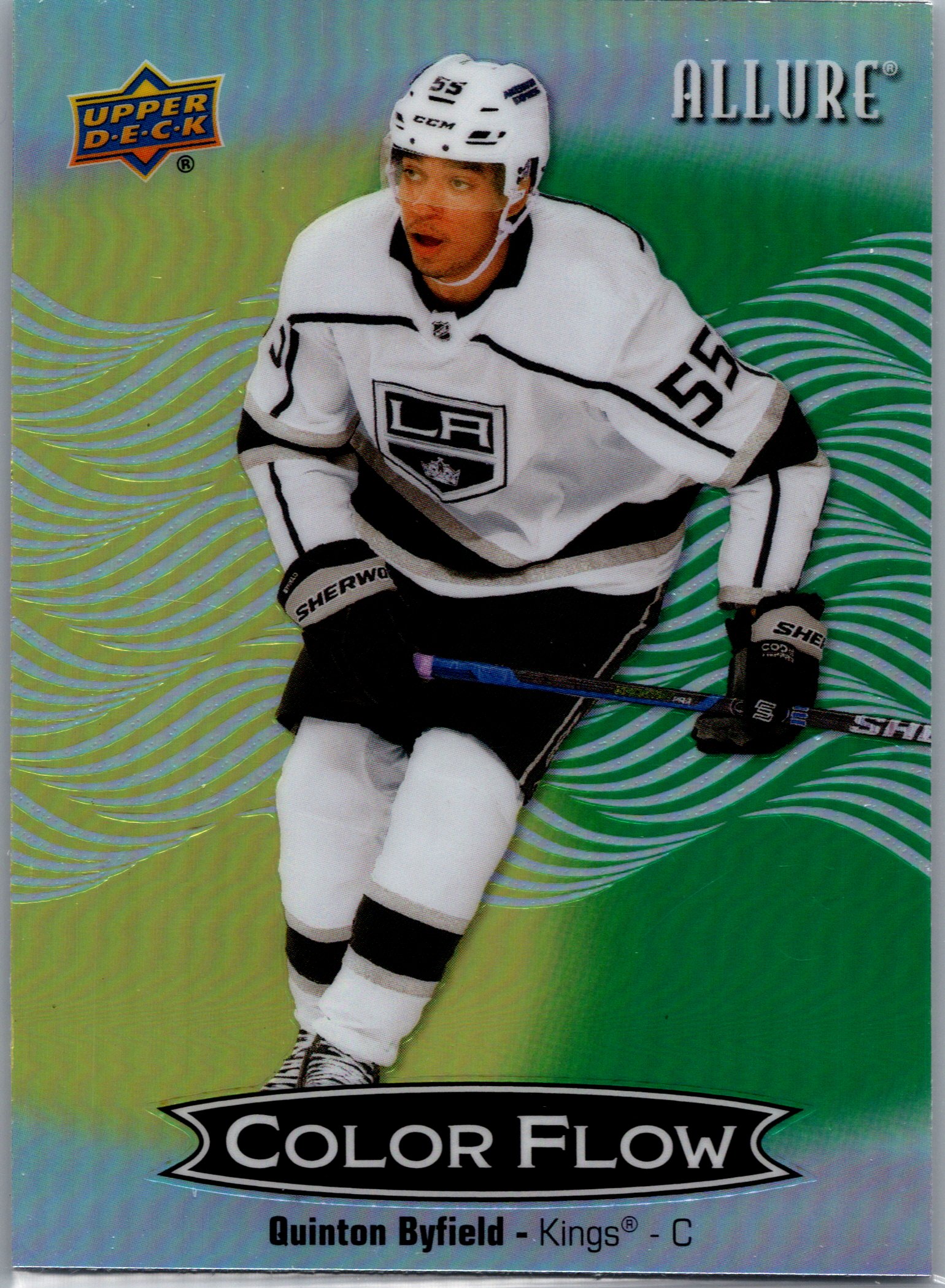 2024-25 Upper Deck Allure - Color Flow Yellow-Green Quinton Byfield #CFL-46 front