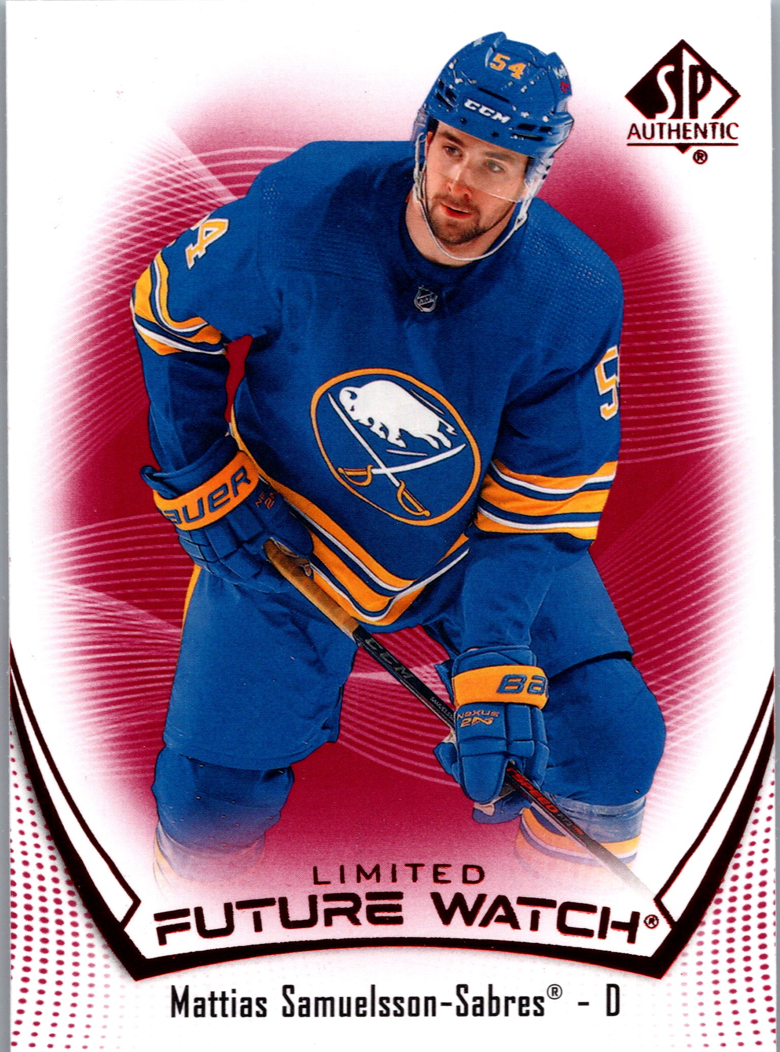 2021-22 SP Authentic - Limited Red Mattias Samuelsson #129 front