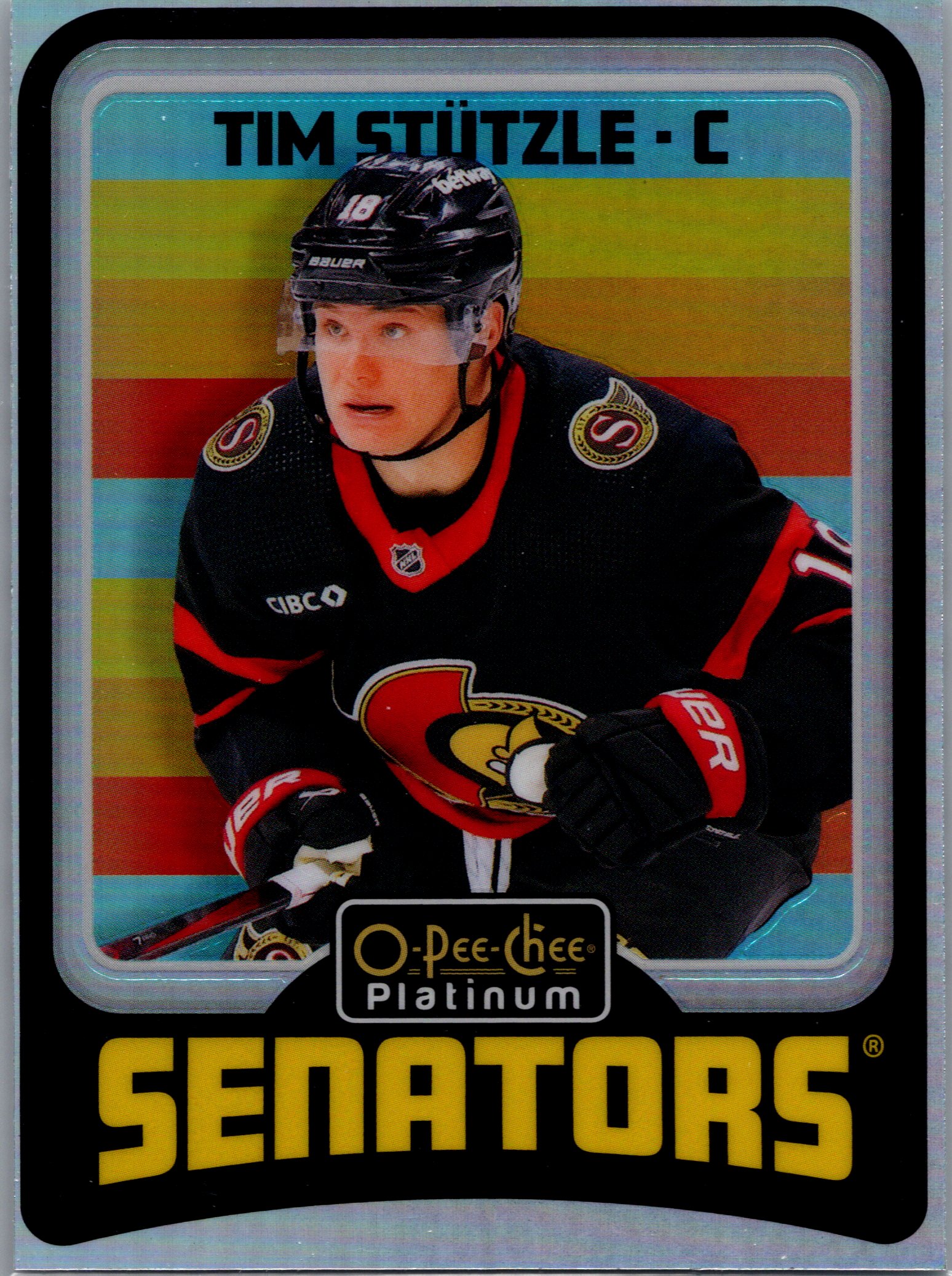 2024-25 O-Pee-Chee Platinum - Retro Rainbow Tim Stutzle #R26 front