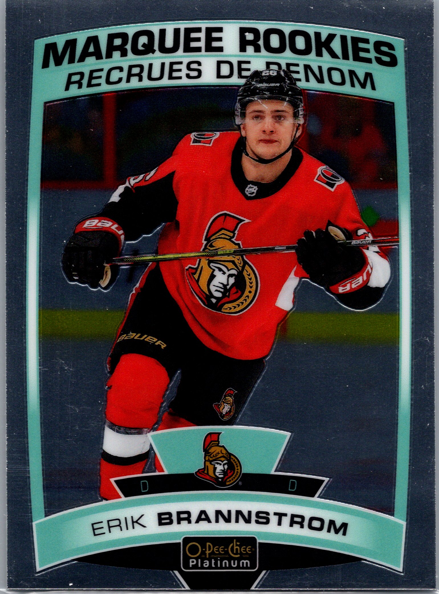 2019-20 O-Pee-Chee Platinum Erik Brannstrom #161 RC front