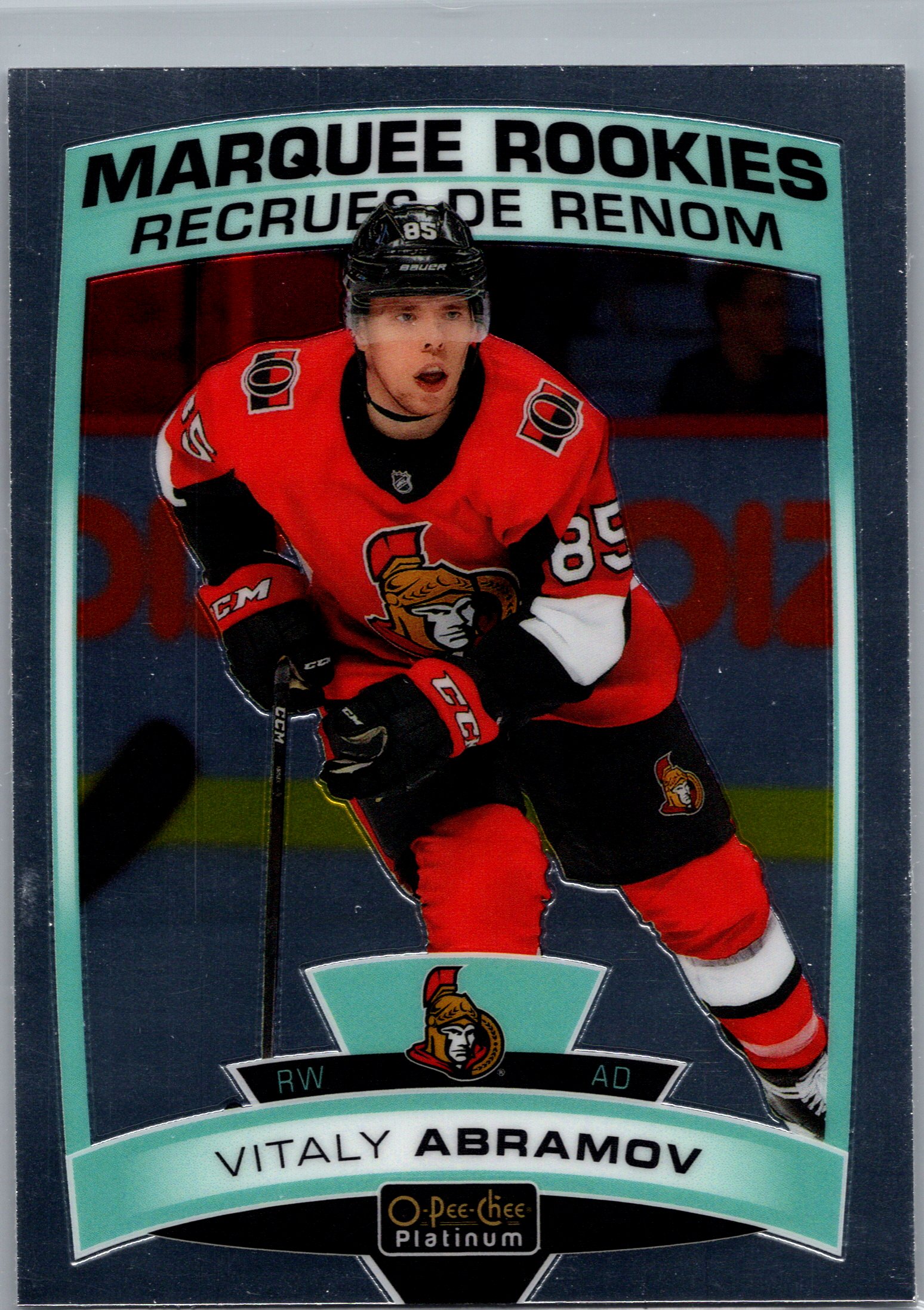 2019-20 O-Pee-Chee Platinum Vitaly Abramov #189 RC front