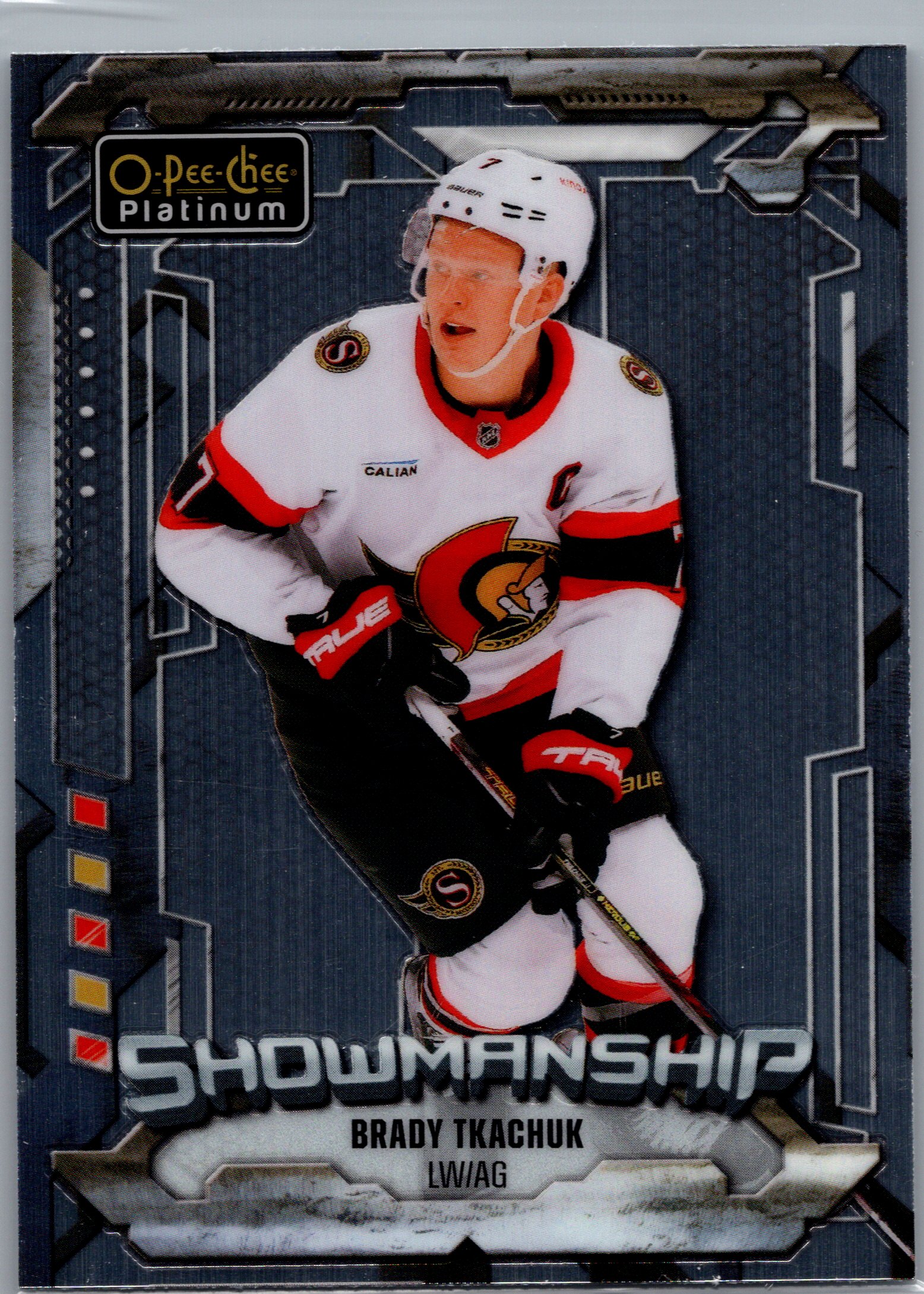 2024-25 O-Pee-Chee Platinum - Showmanship Brady Tkachuk #S-3 front