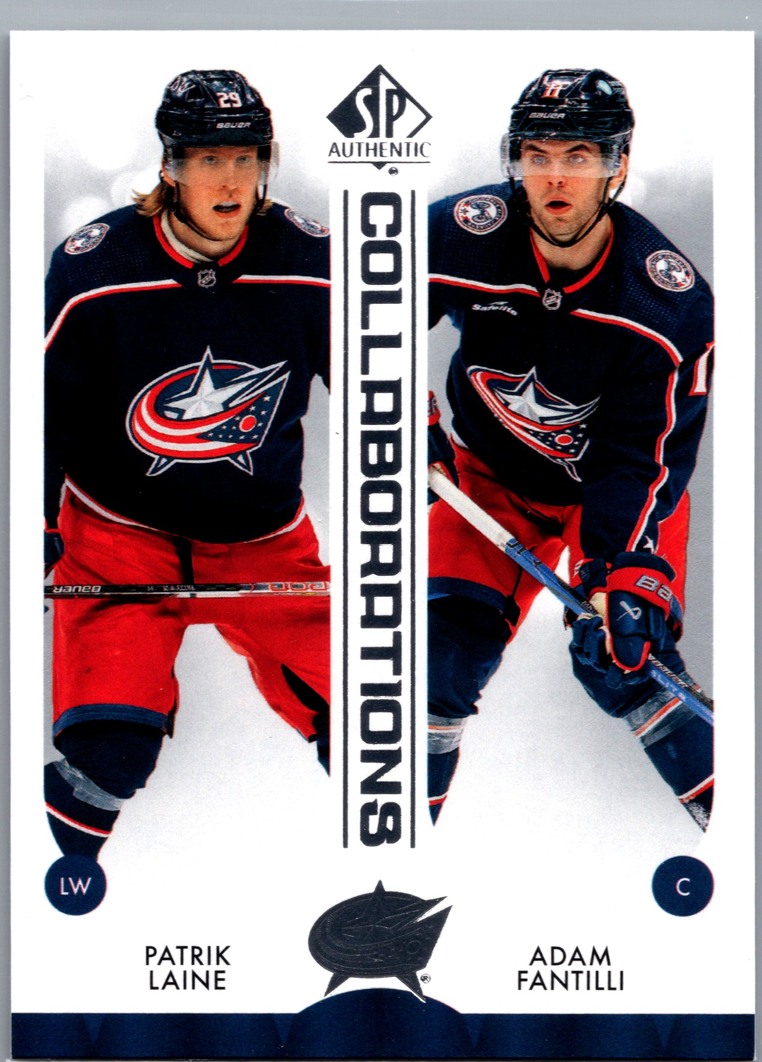 2023-24 SP Authentic - Collaborations Patrik Laine / Adam Fantilli #C-12 front