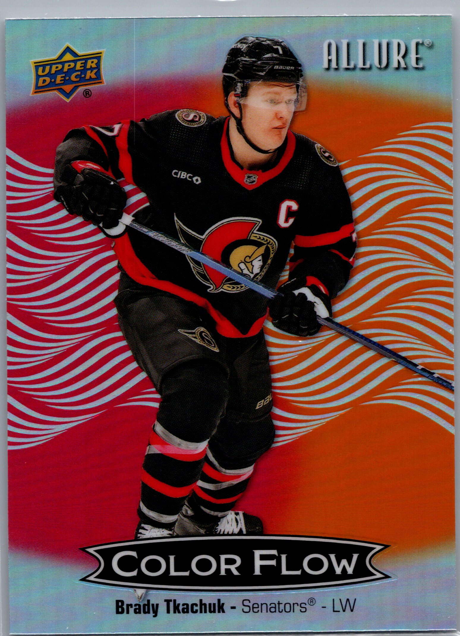 2024-25 Upper Deck Allure - Color Flow Red-Orange Brady Tkachuk #CFL-10 front