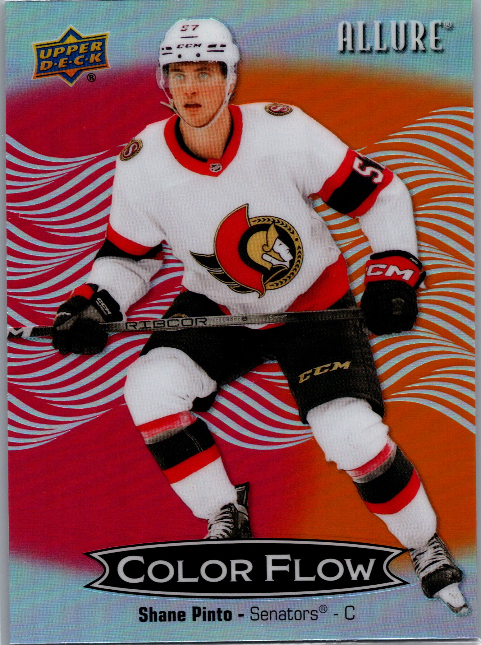 2024-25 Upper Deck Allure - Color Flow Red-Orange Shane Pinto #CFL-52 front