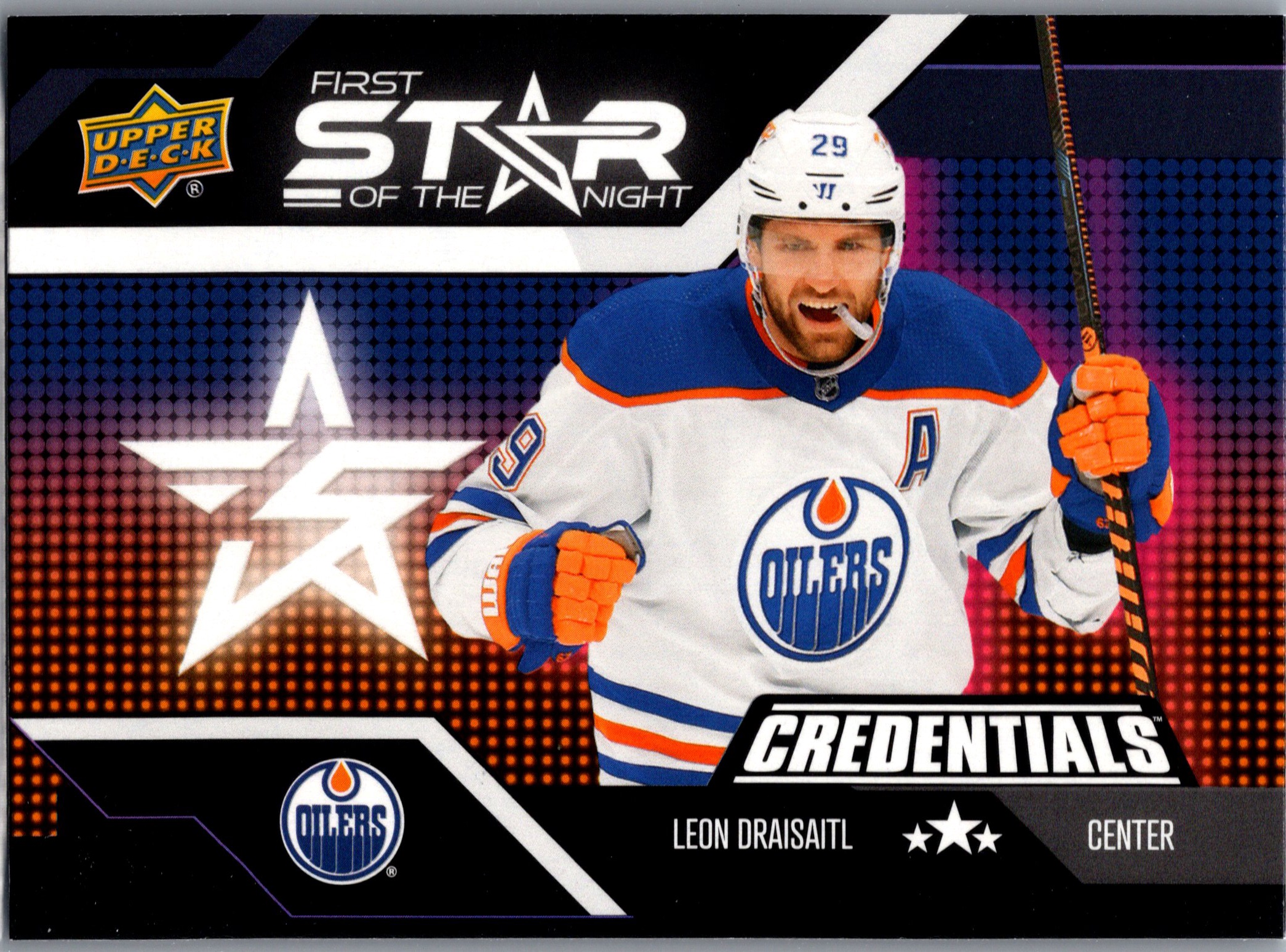 2022-23 Upper Deck Credentials - Star of the Night: First Star Leon Draisaitl #1S-1 front