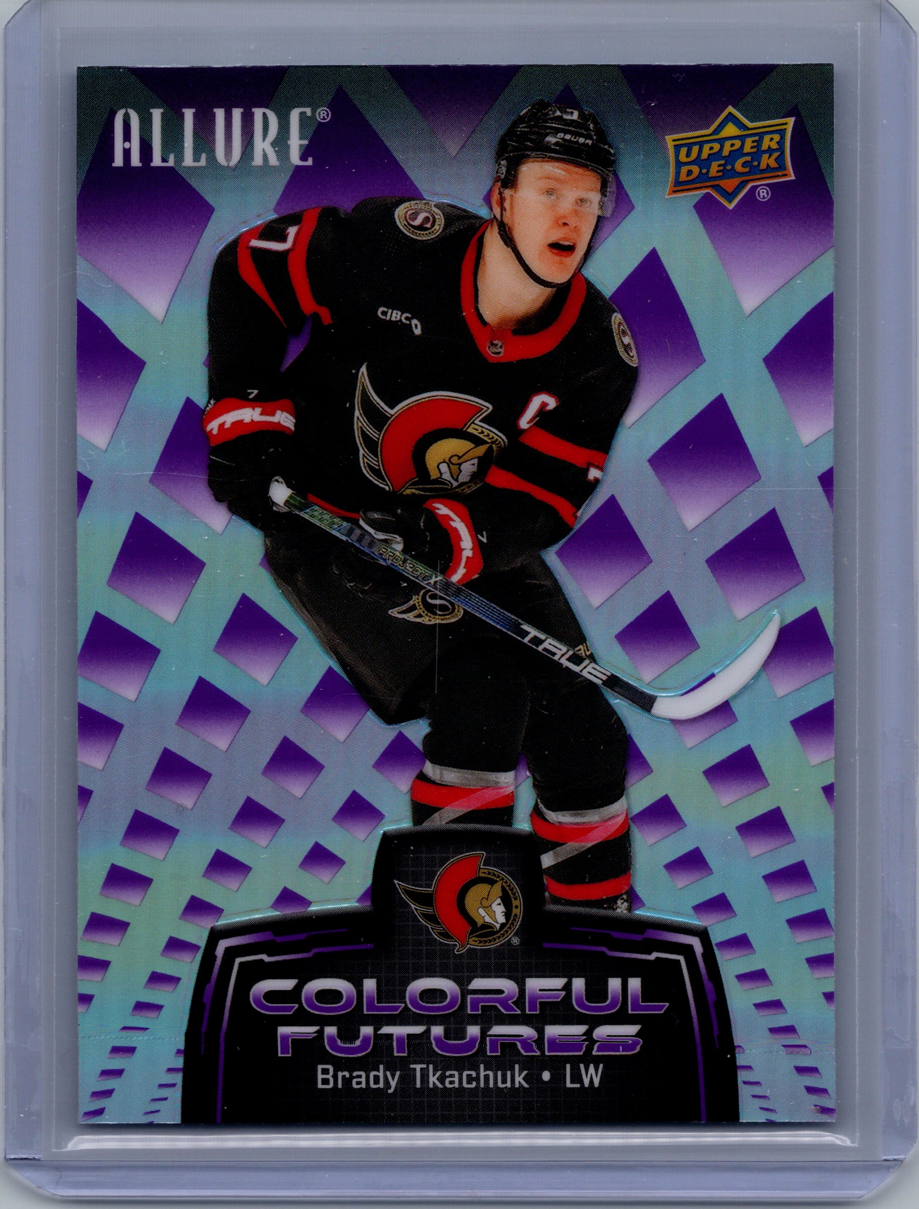 2024-25 Upper Deck Allure - Colorful Futures Purple Brady Tkachuk #CF-8 front