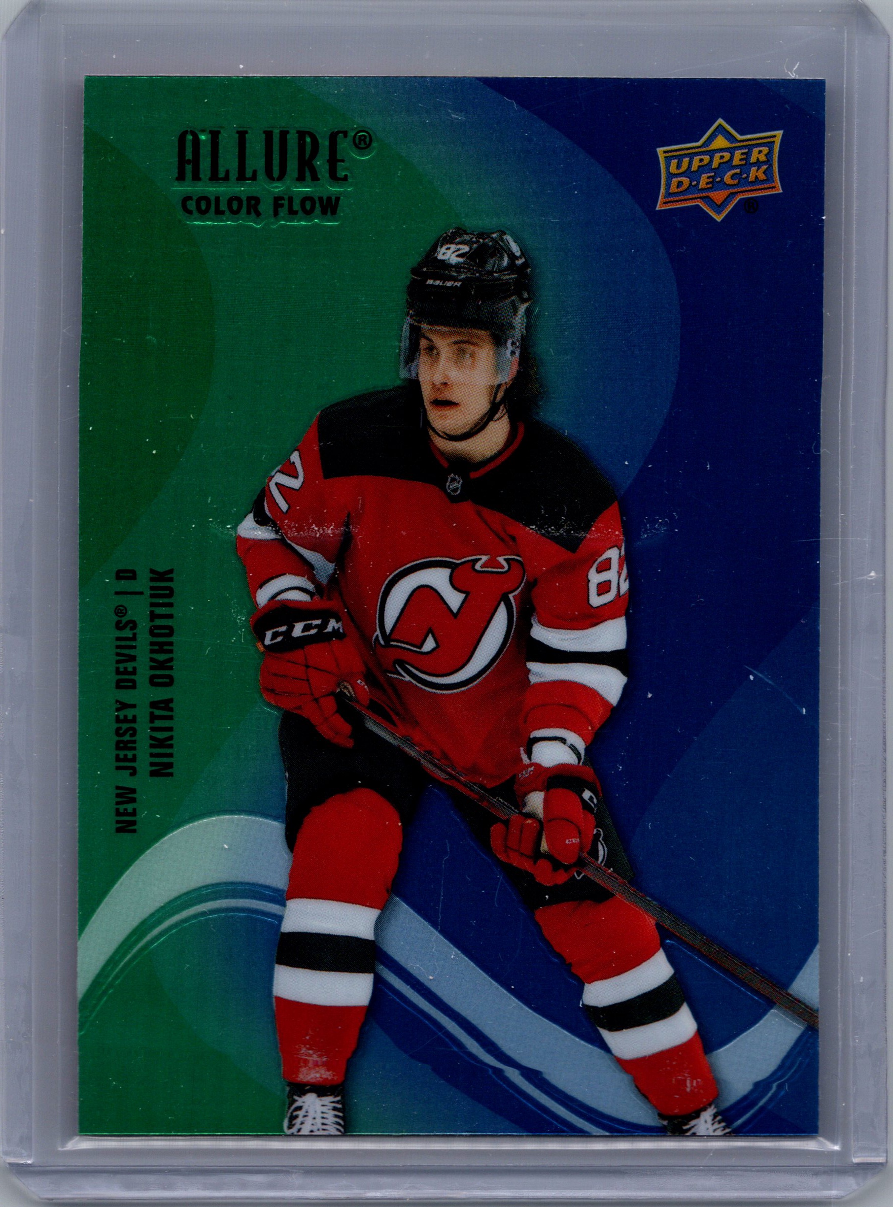 2022-23 Upper Deck Allure - Color Flow Green-Blue Nikita Okhotiuk #SF-85 front