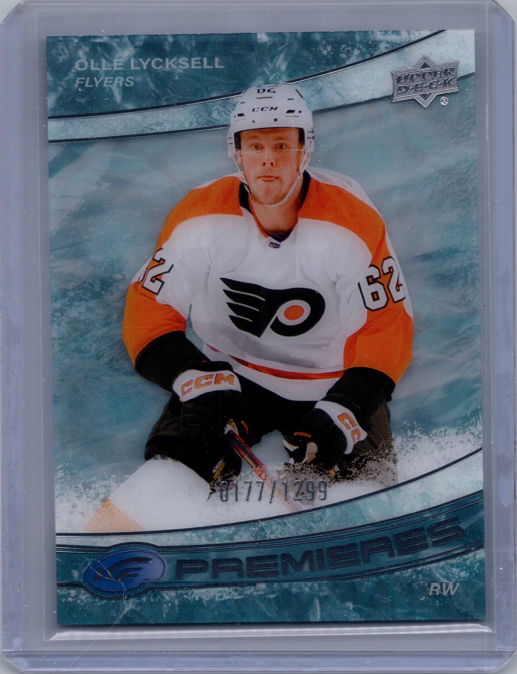 2022-23 Upper Deck Ice Olle Lycksell #164 RC, SN1299 front