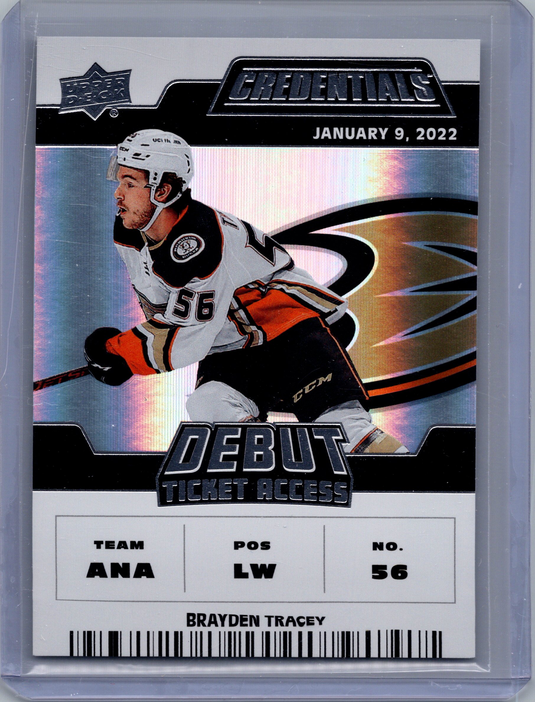 2022-23 Upper Deck Credentials Brayden Tracey #164 SN799 front