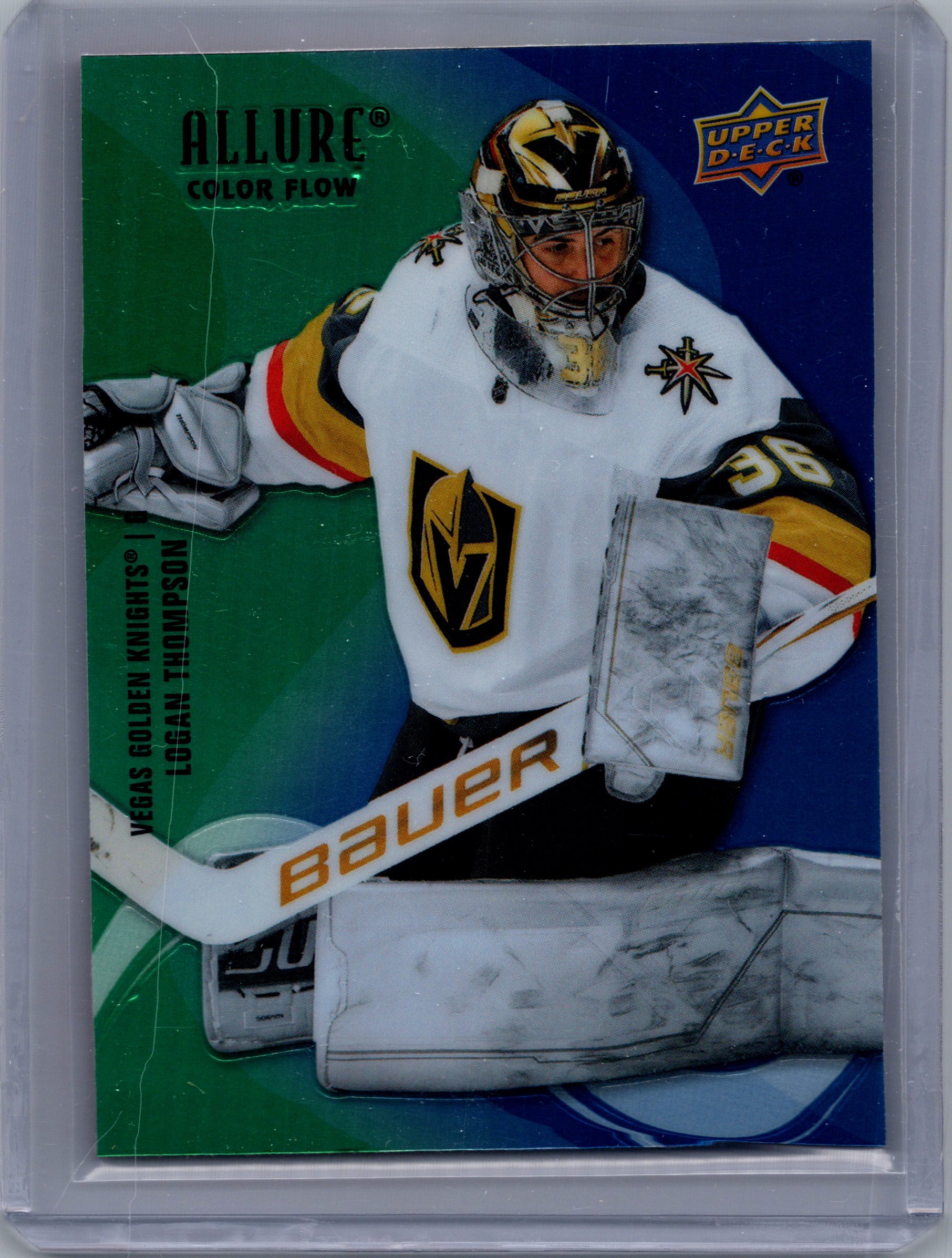 2022-23 Upper Deck Allure - Color Flow Green-Blue Logan Thompson #SF-94 front